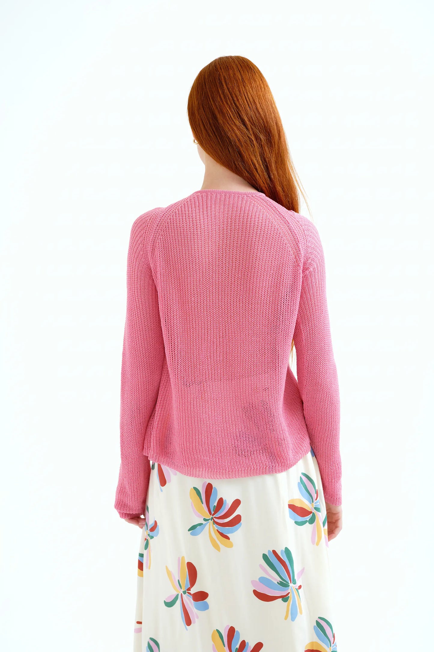 Jersey punto calado rosa