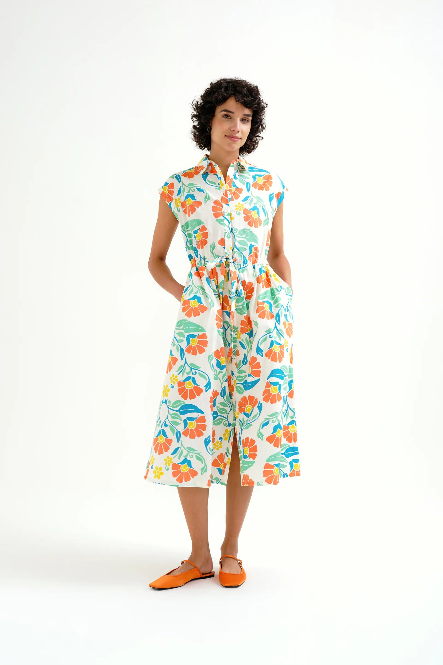 Vestido midi con estampado Big Royal