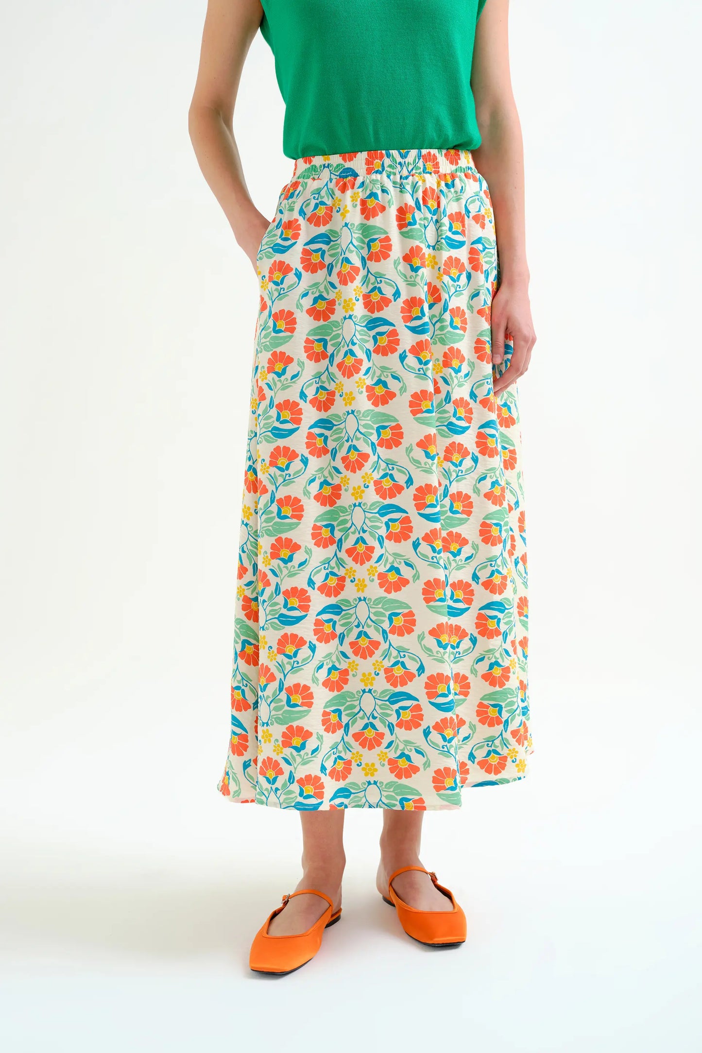 Long skirt with Small Royal print