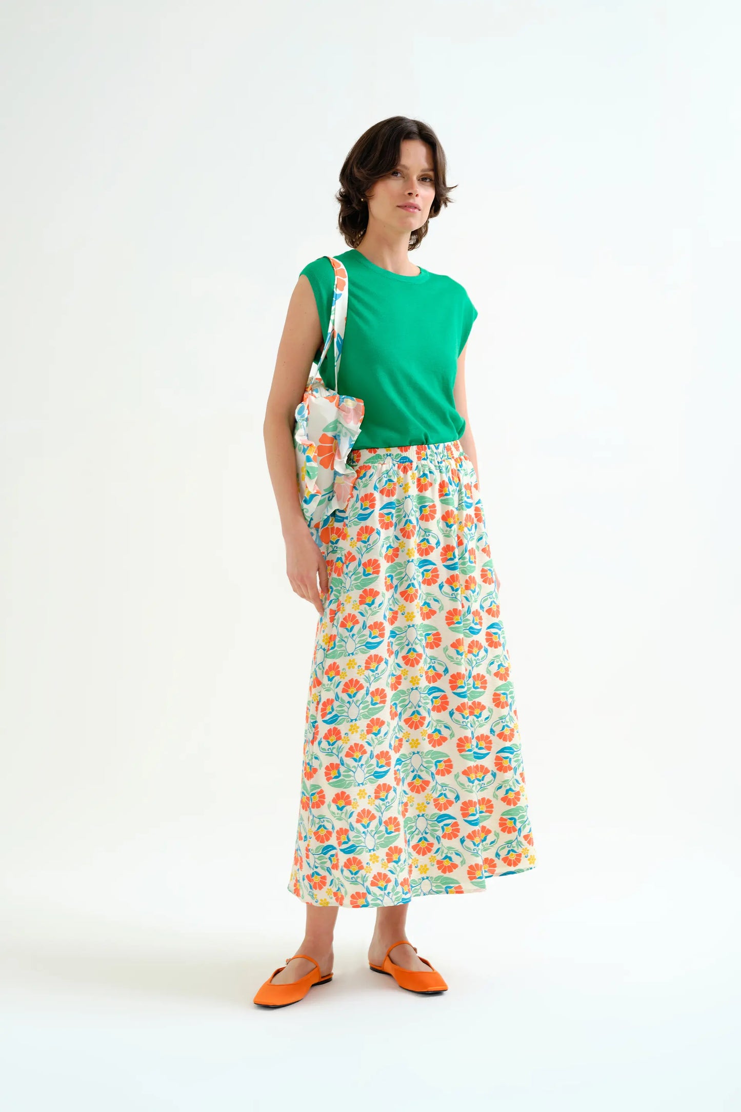 Long skirt with Small Royal print