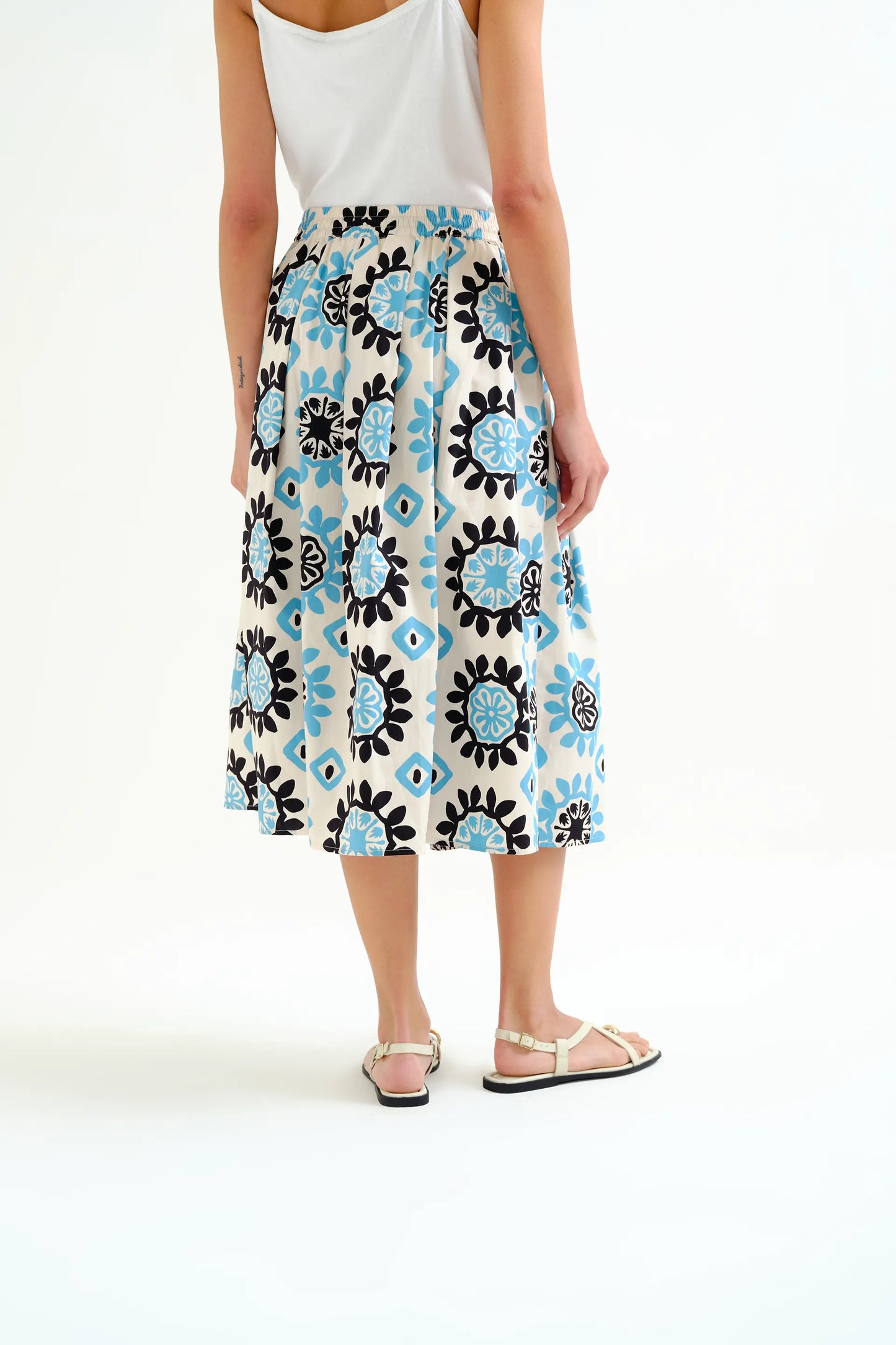 Falda midi con estampado Waterfall