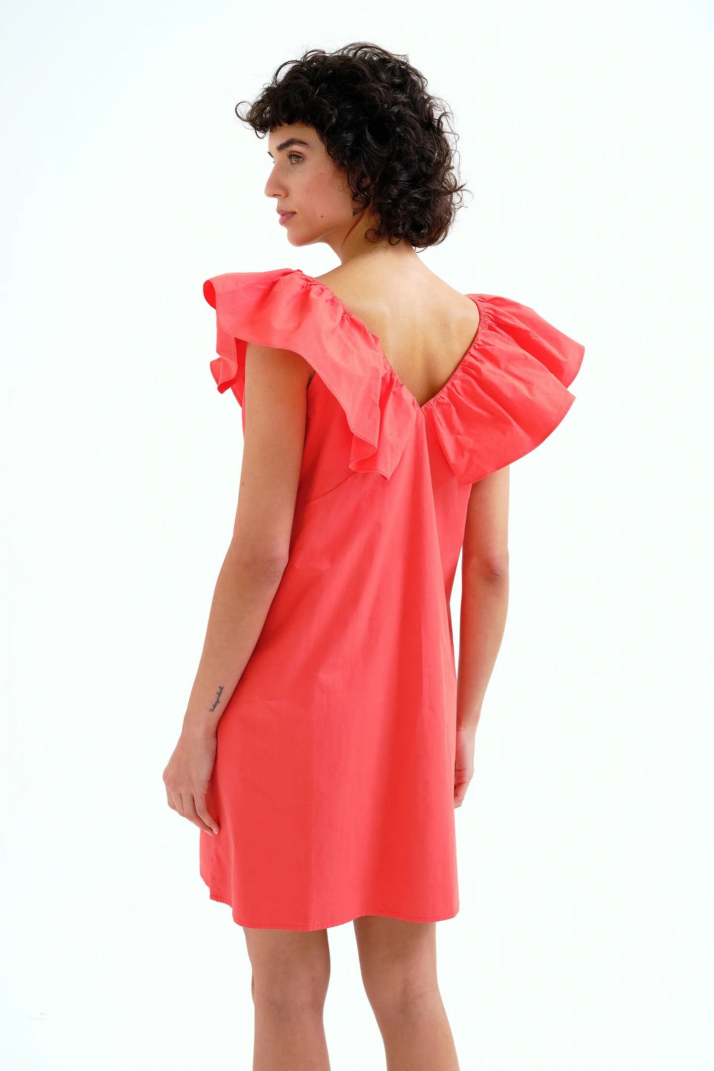 Vestido corto rojo 100% algodón