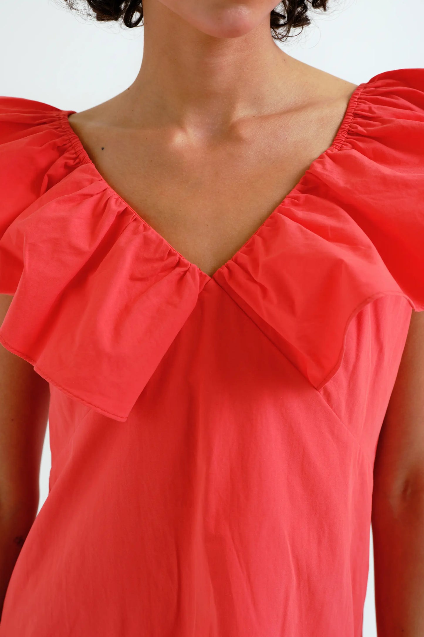 Vestido corto rojo 100% algodón