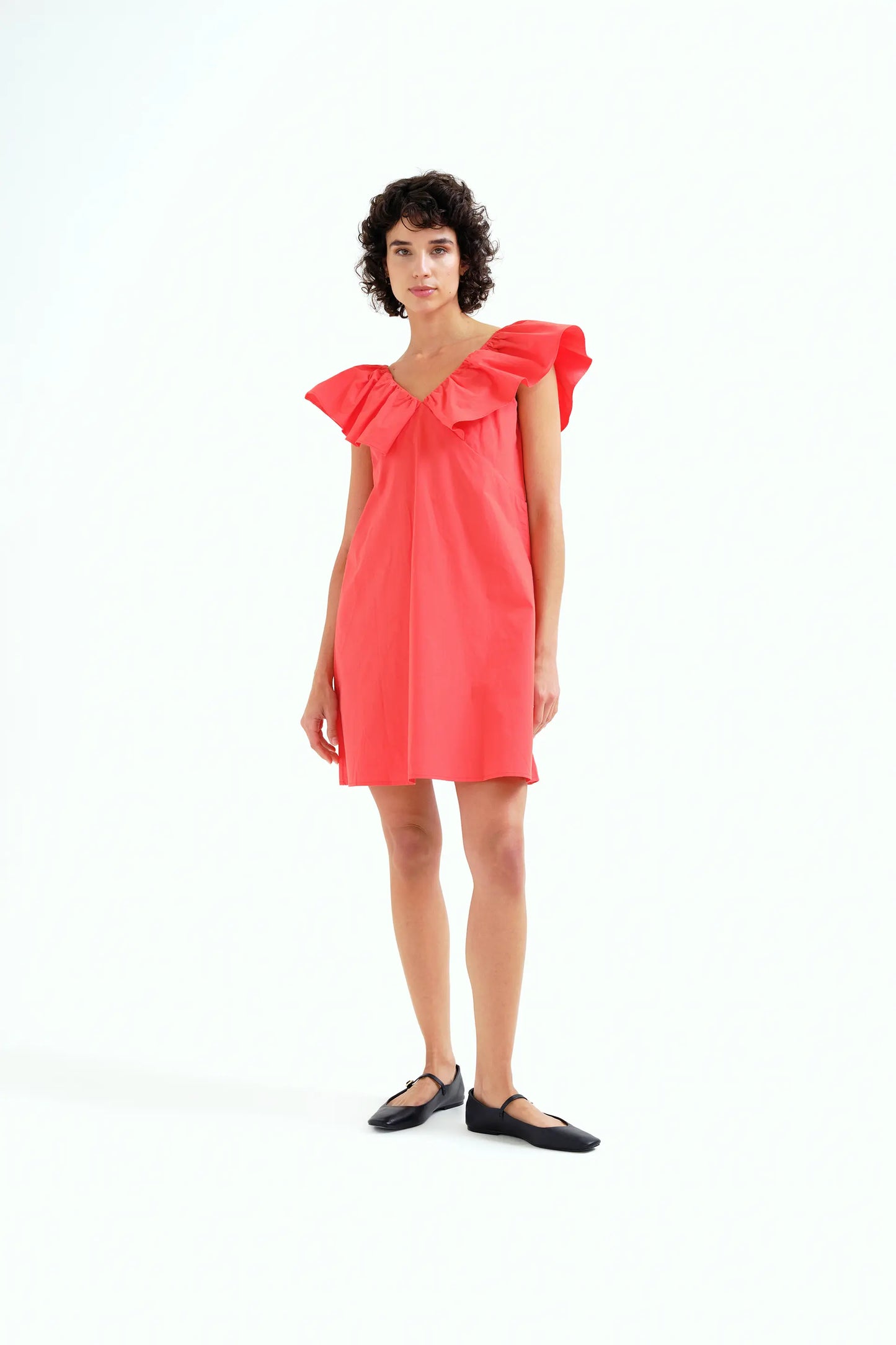 Vestido corto rojo 100% algodón