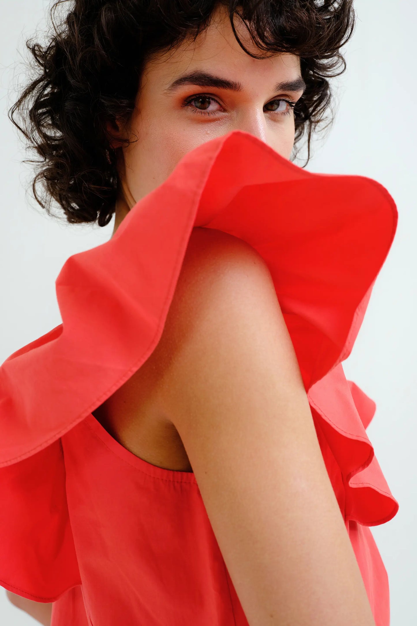 Vestido corto rojo 100% algodón