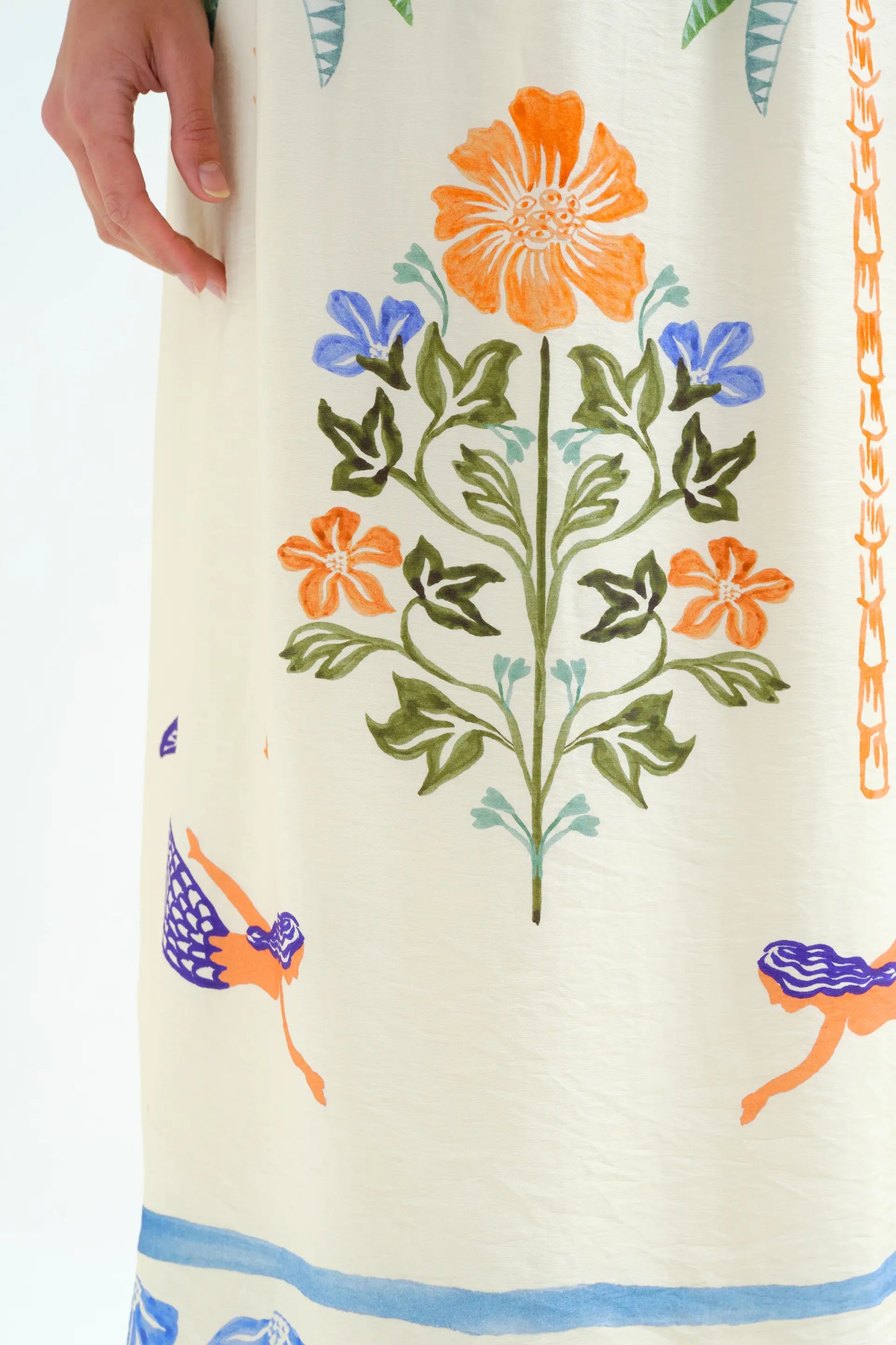 Long skirt with Palm &amp; Mermaid print