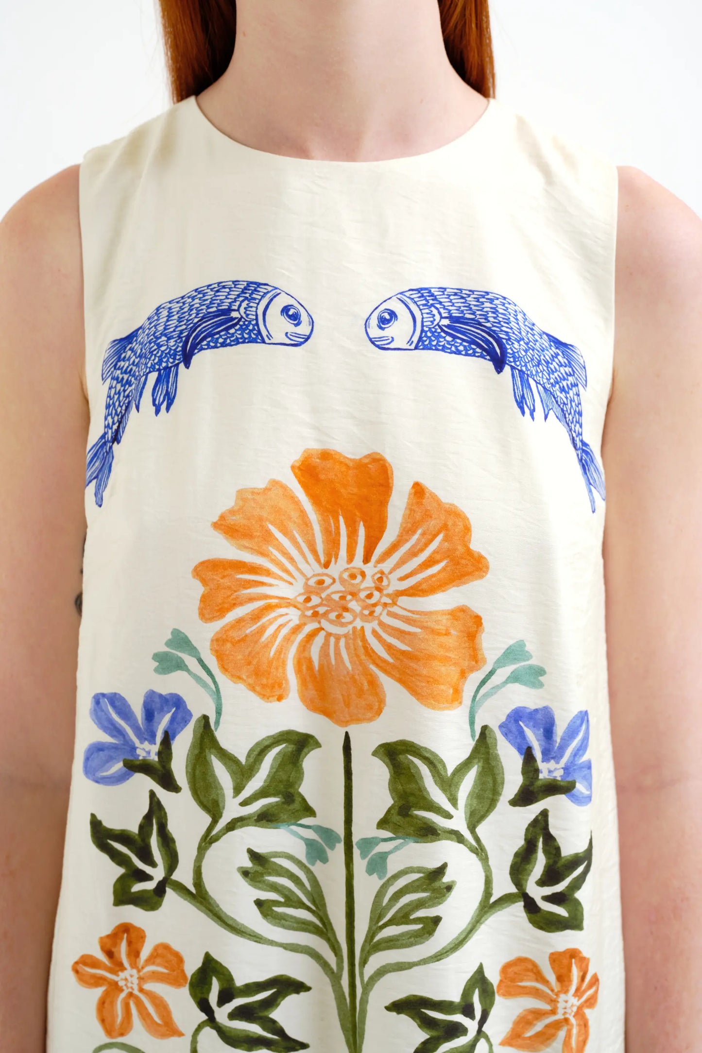 Short dress with Palm &amp; Mermaid print