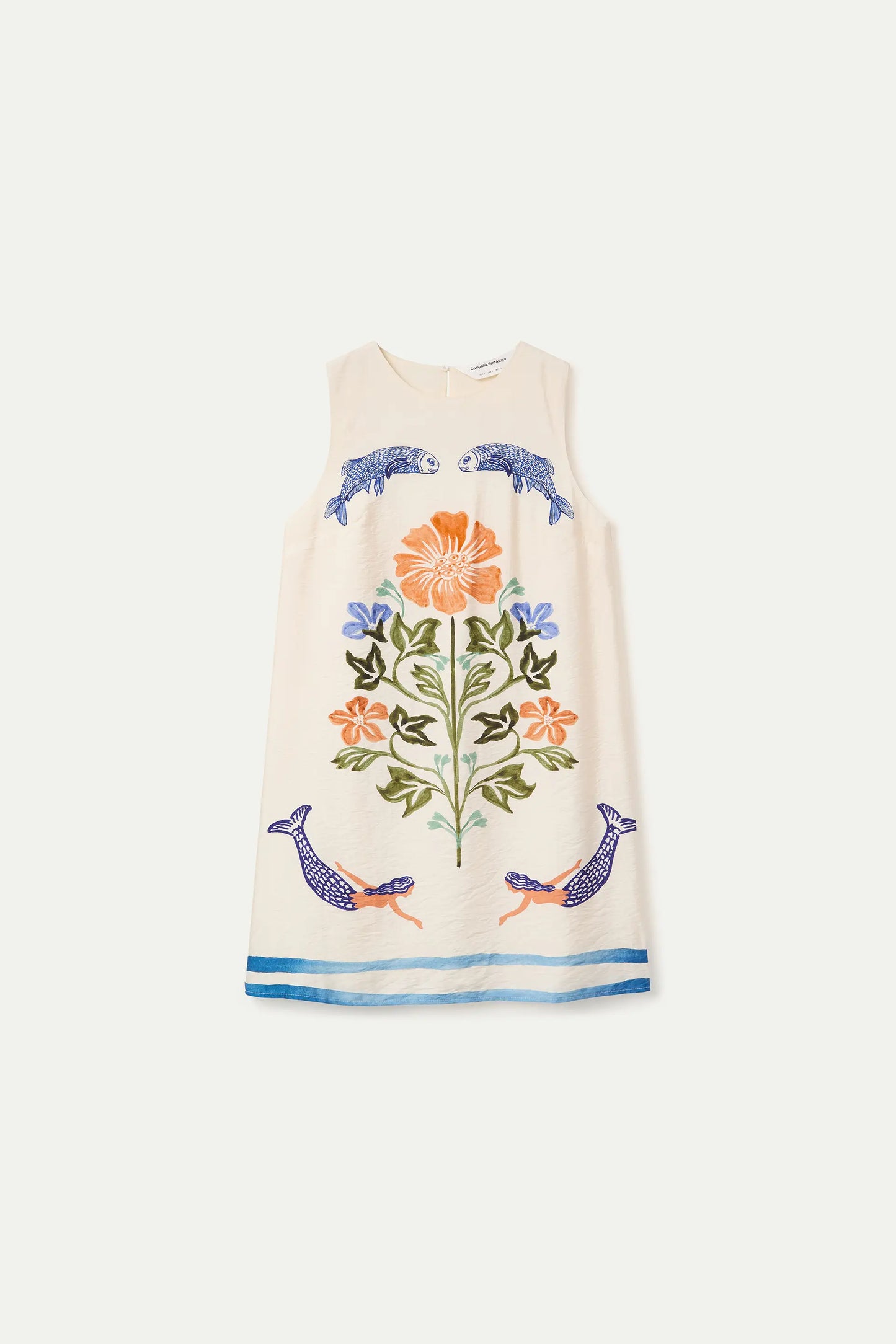 Short dress with Palm &amp; Mermaid print