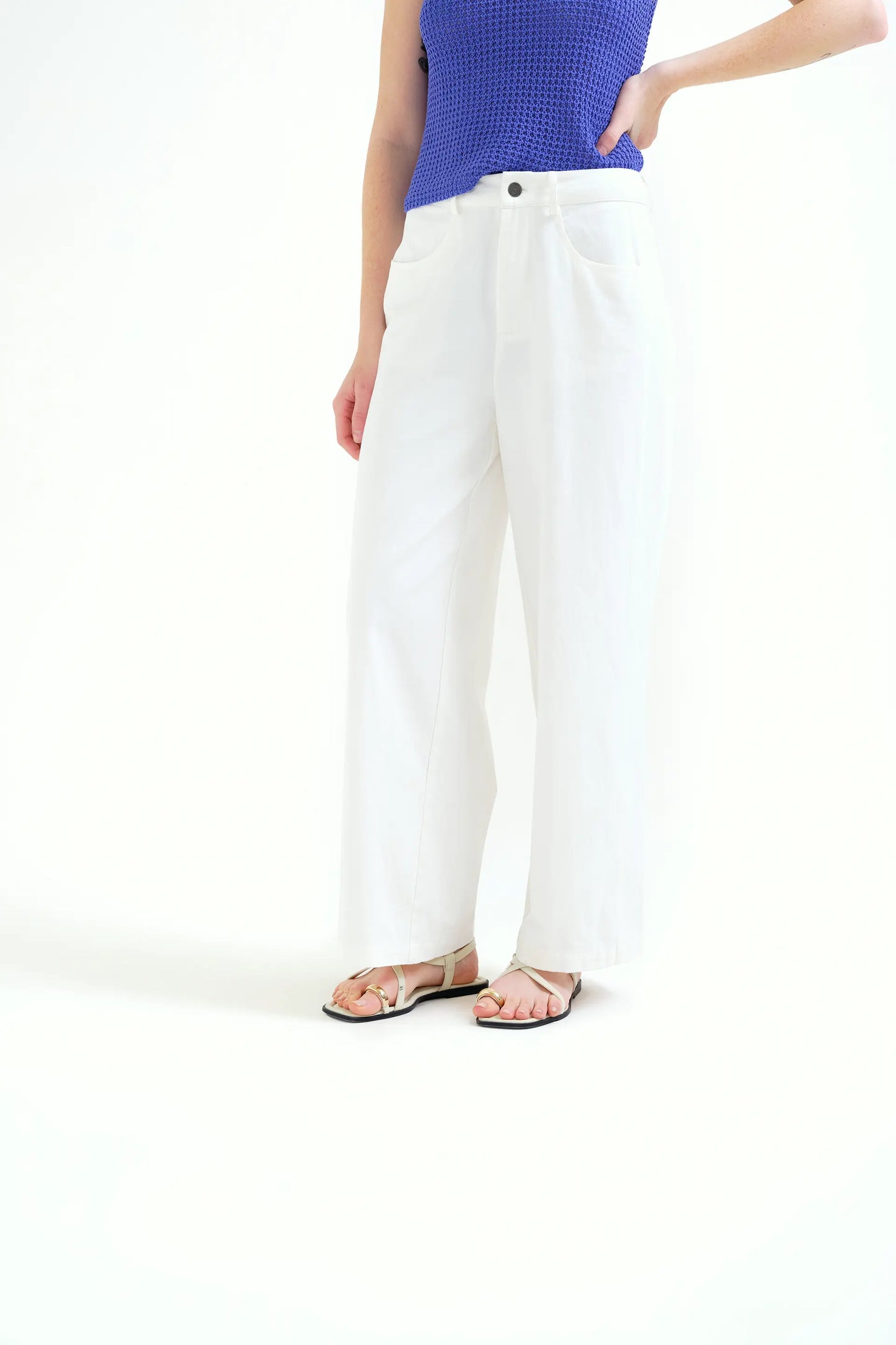 Pantaloni bianchi, 100% cotone
