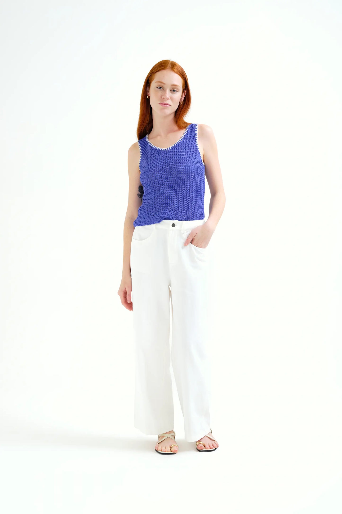 Pantaloni bianchi, 100% cotone