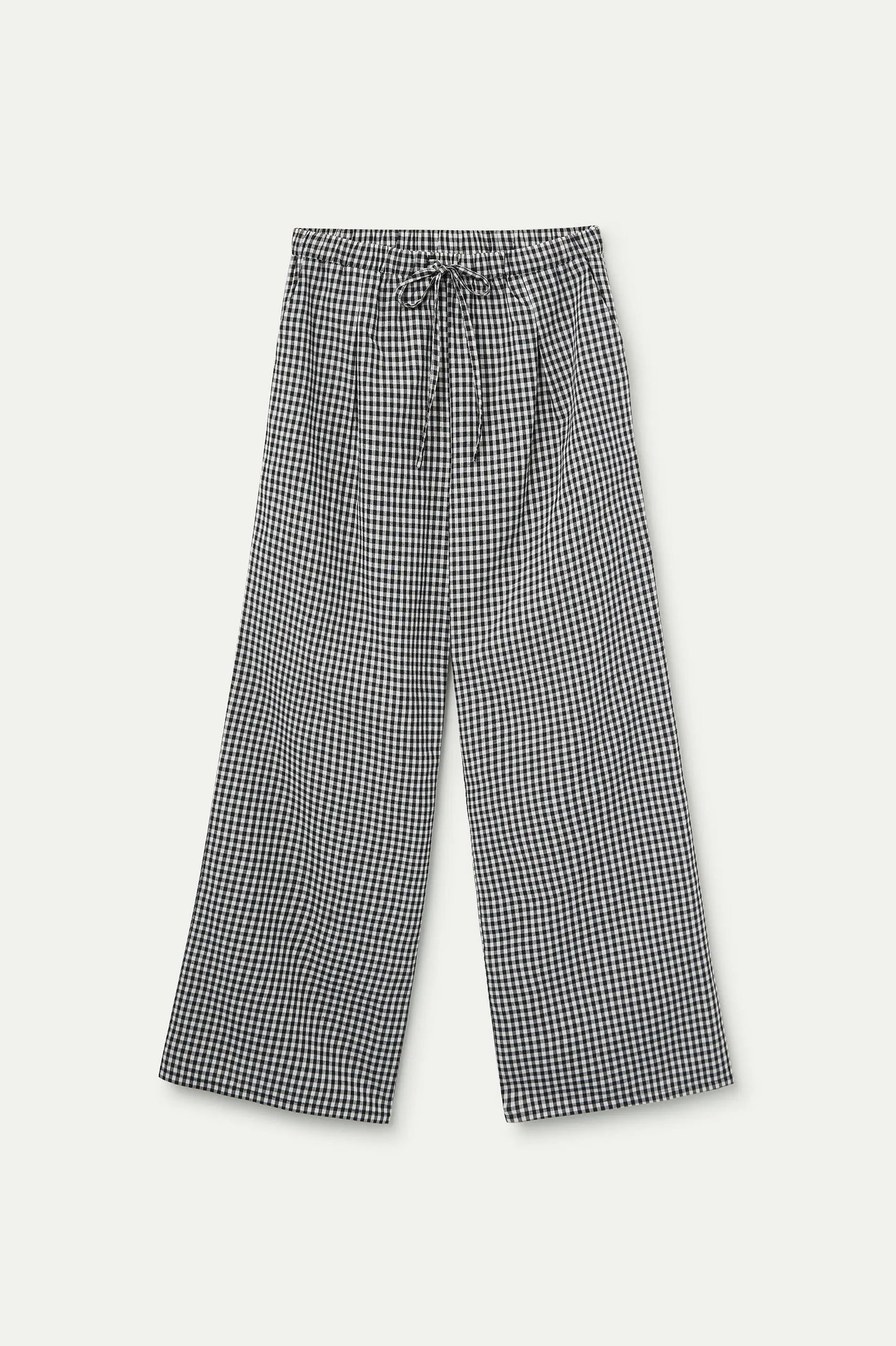 Black gingham check trousers