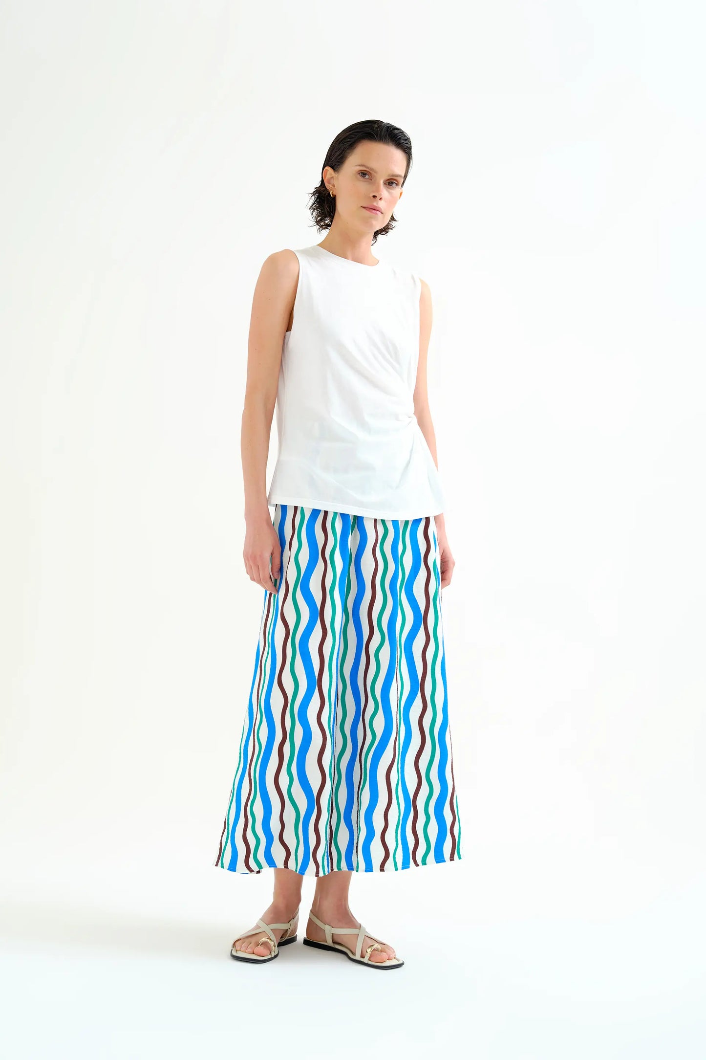 100% cotton white shirt with draped detail