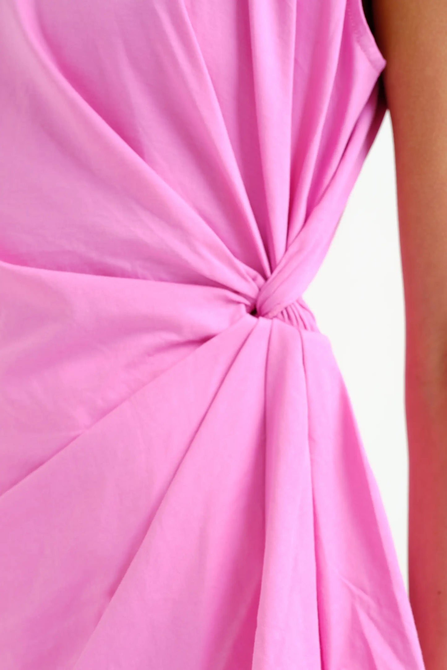 Pink 100% cotton shirt with draped detail