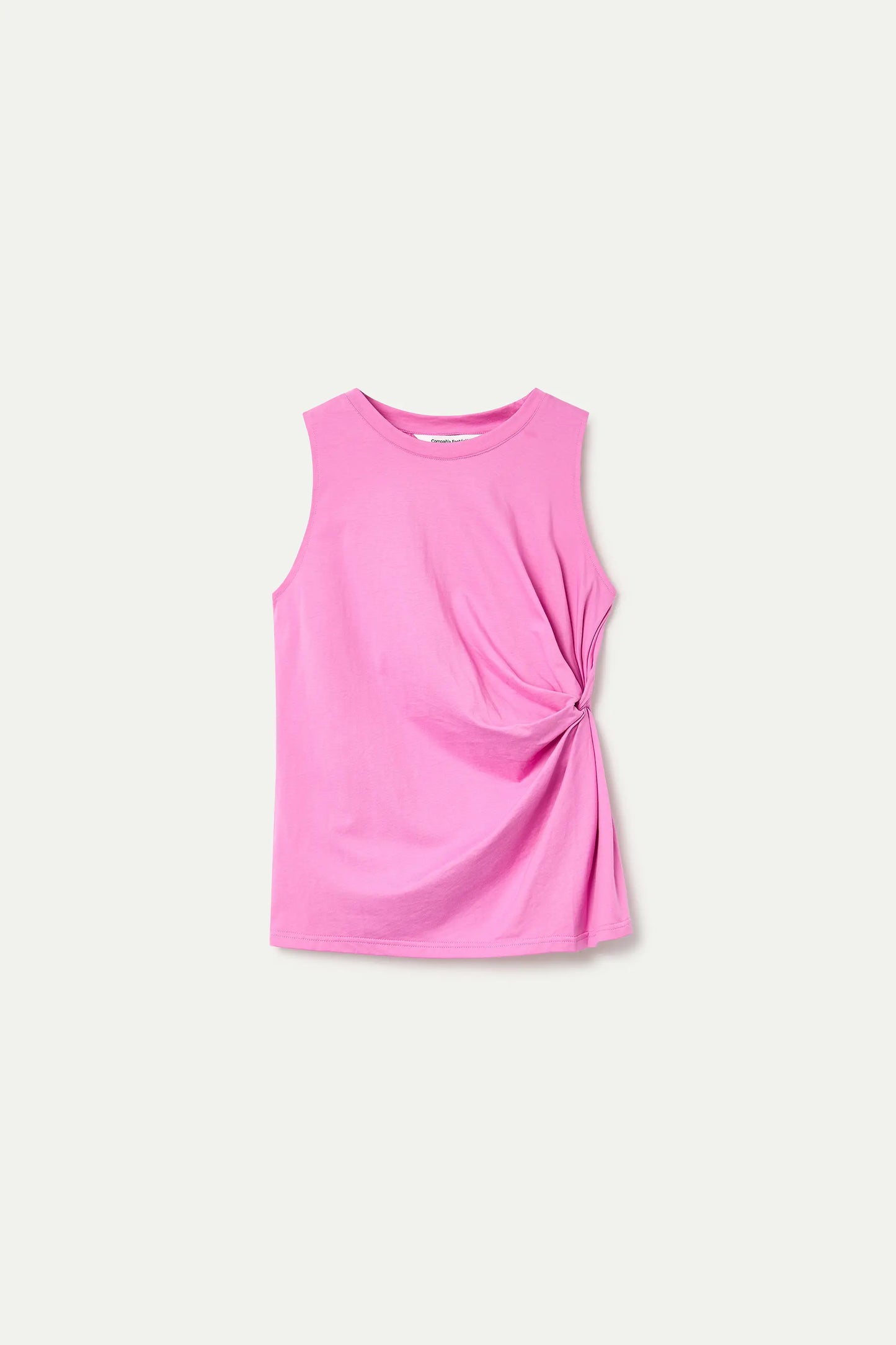 Pink 100% cotton shirt with draped detail