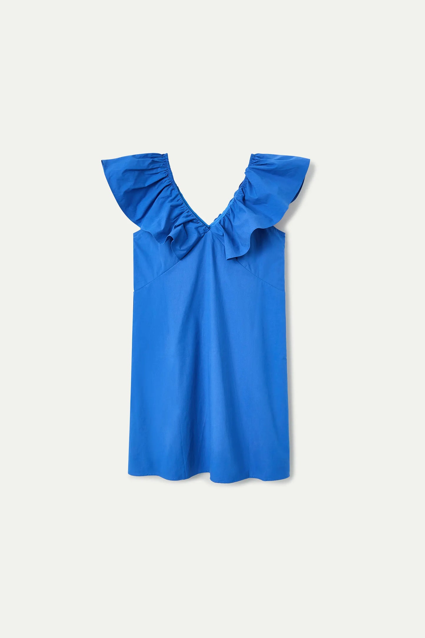 Short blue dress, 100% cotton
