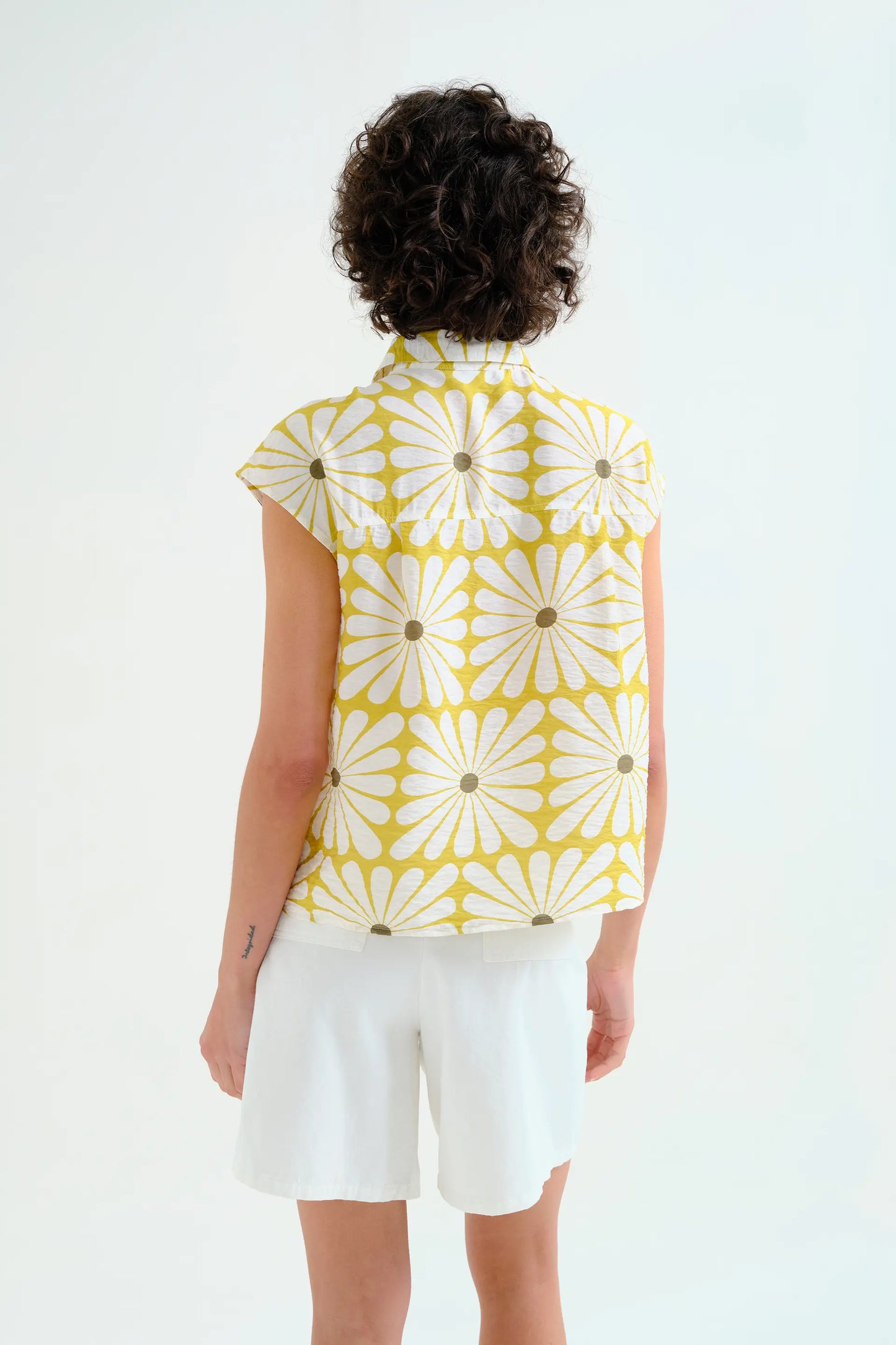 Camicia con stampa Olive Flower