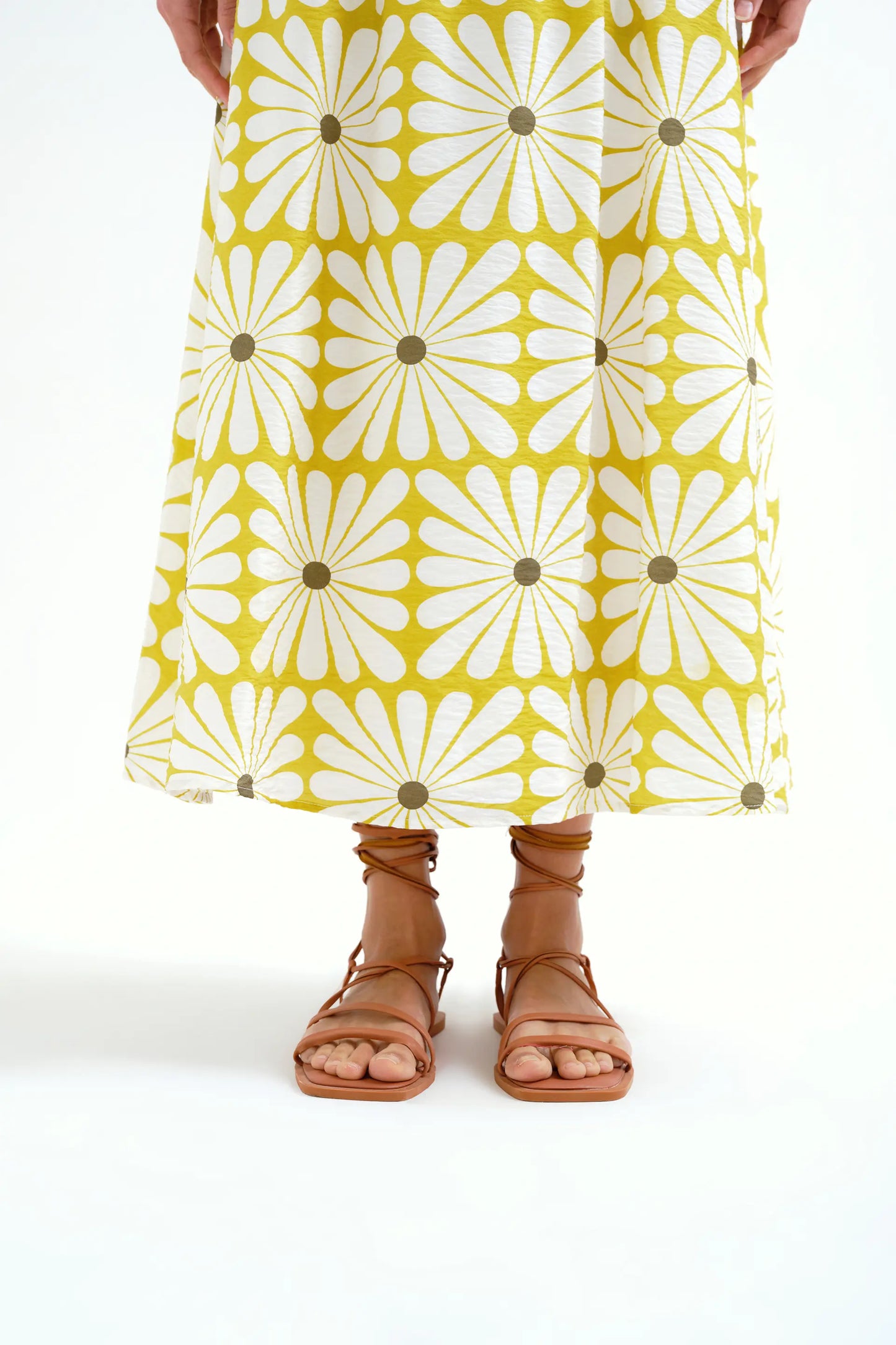 Gonna lunga con stampa Olive Flower
