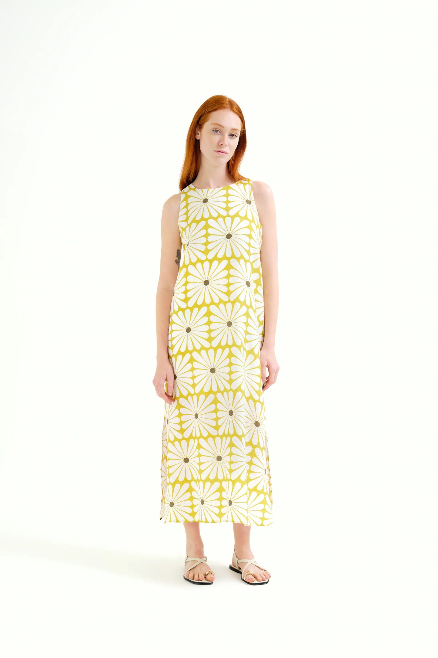 Long dress with Olive Flower print