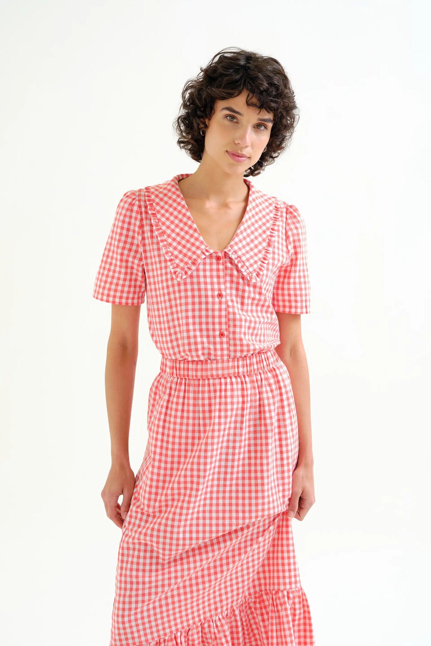 Camicia a quadri a quadretti rossi
