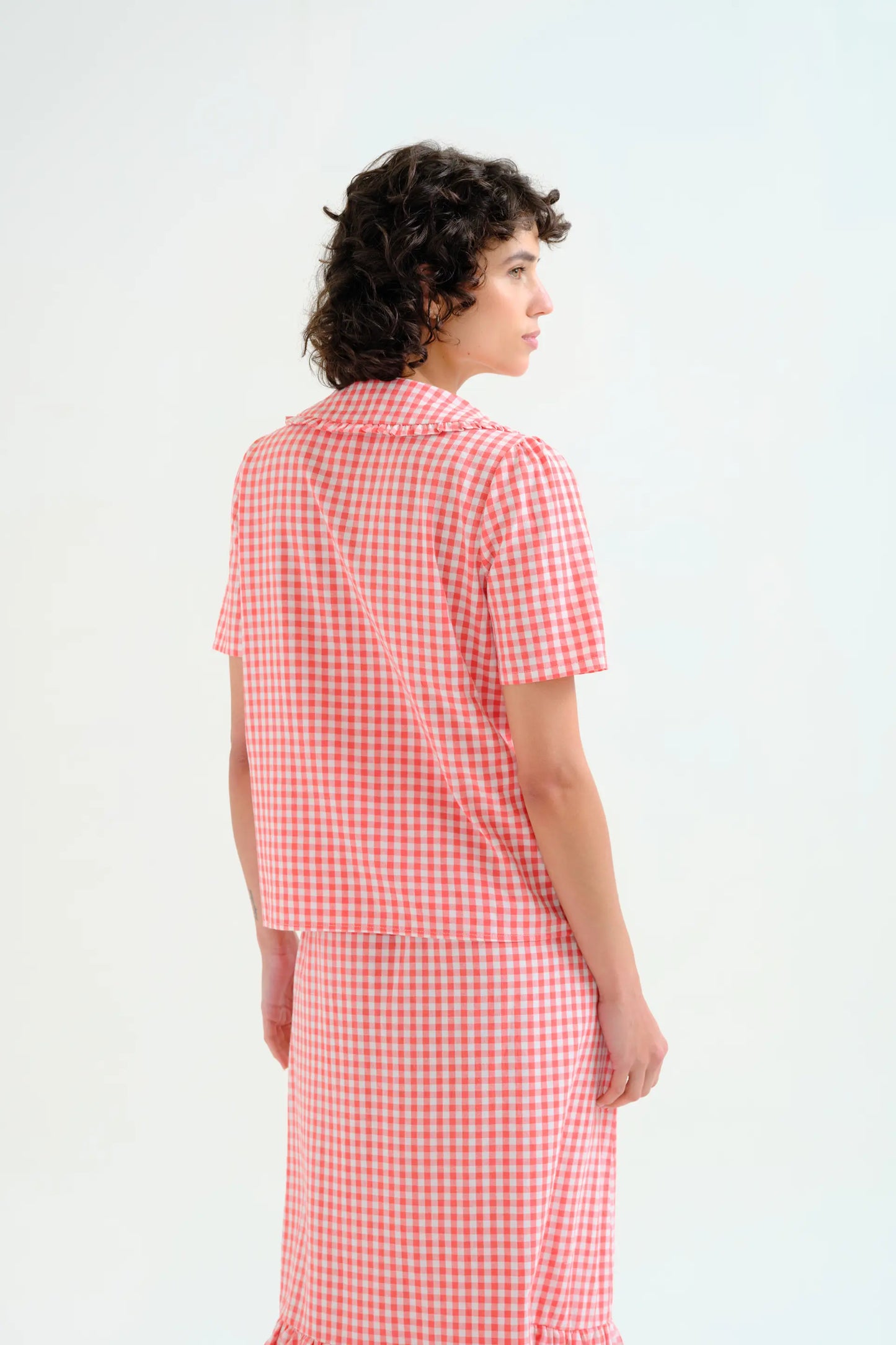 Camicia a quadri a quadretti rossi