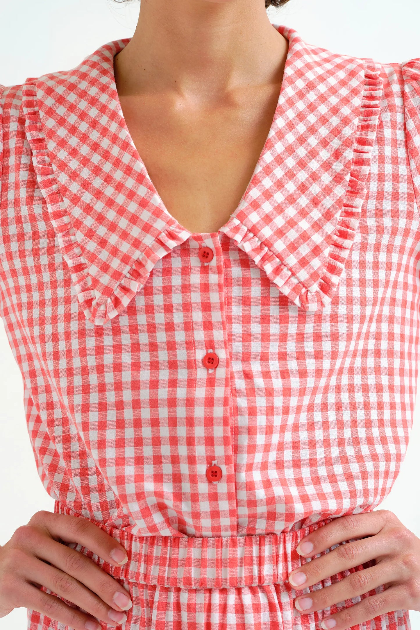 Camicia a quadri a quadretti rossi