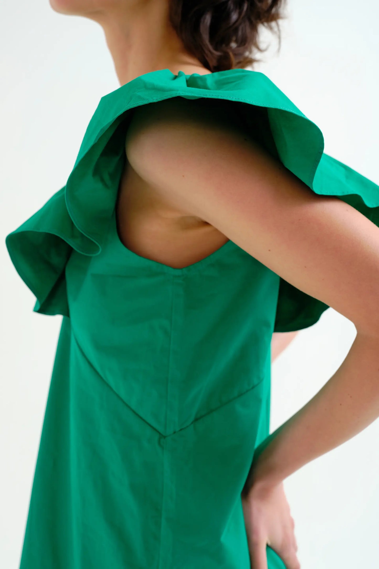 Abito corto verde, 100% cotone