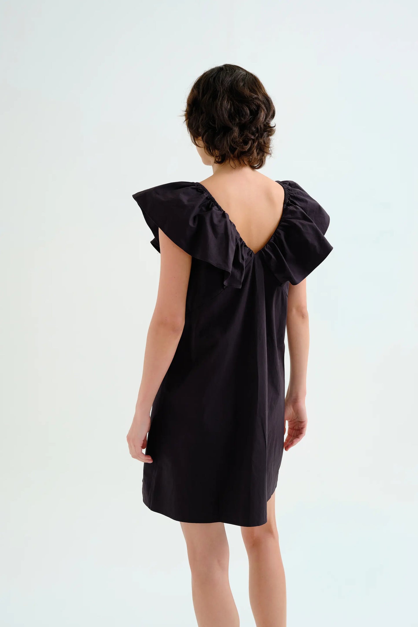Short black dress, 100% cotton