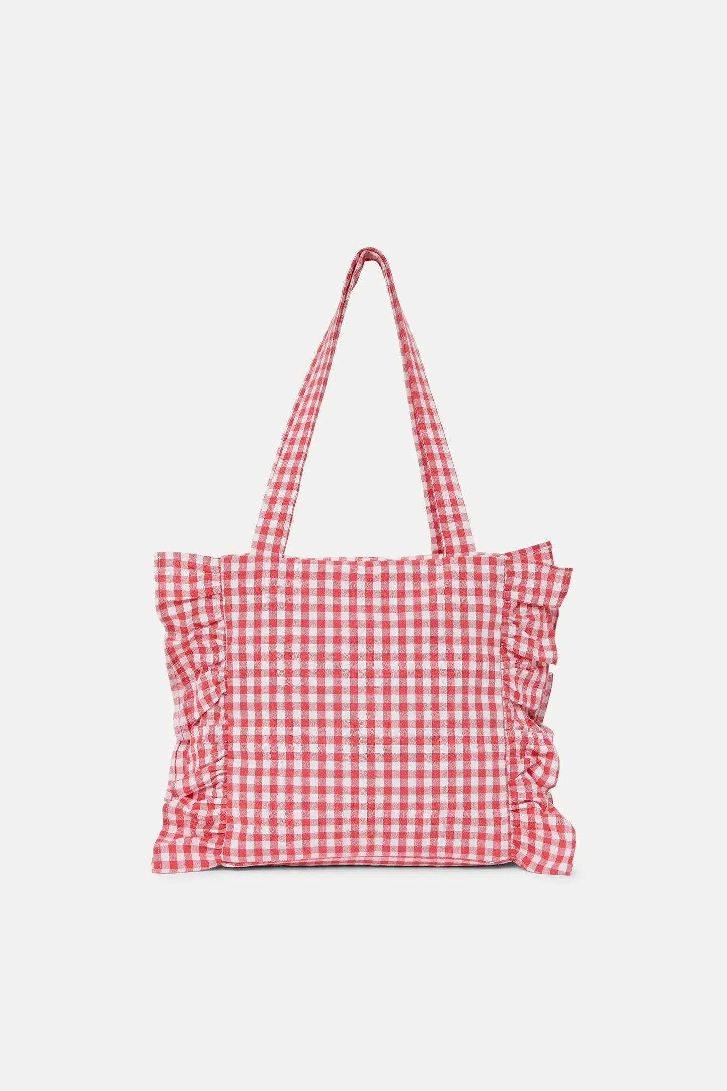 Red gingham check bag