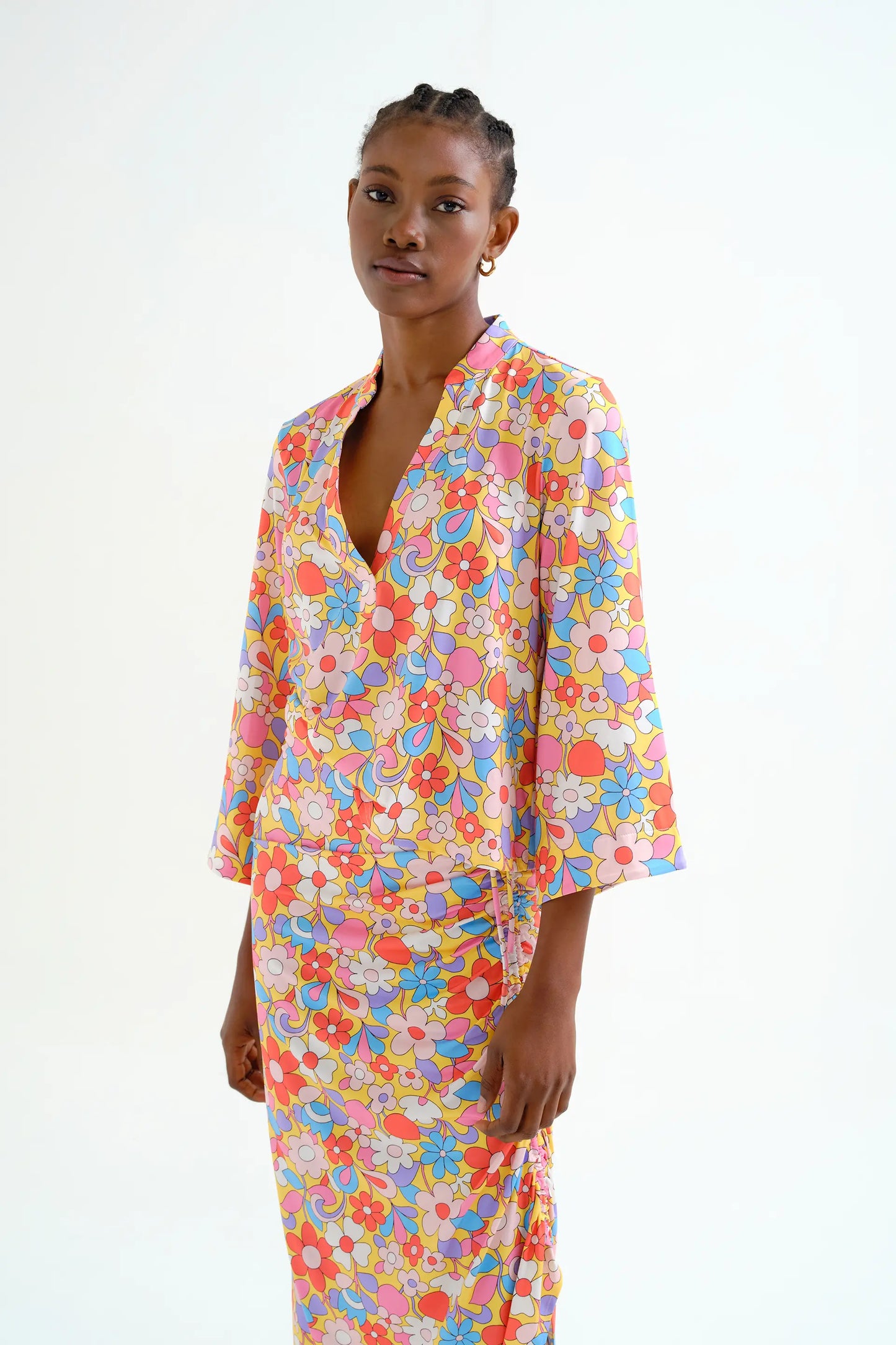 Top playero con estampado Bloom