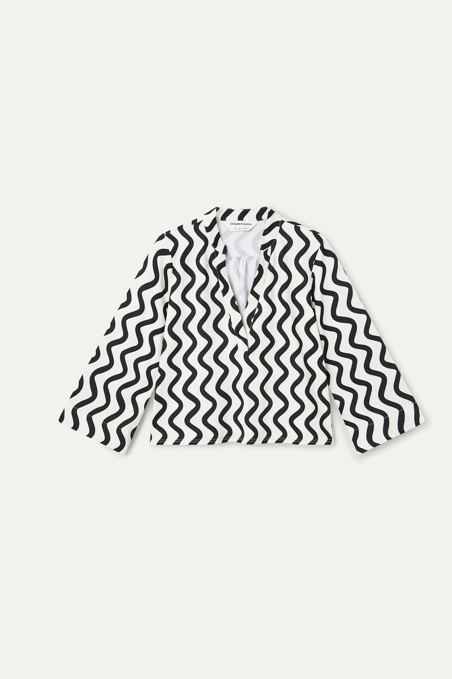 Top playero con estampado Wave Black & White