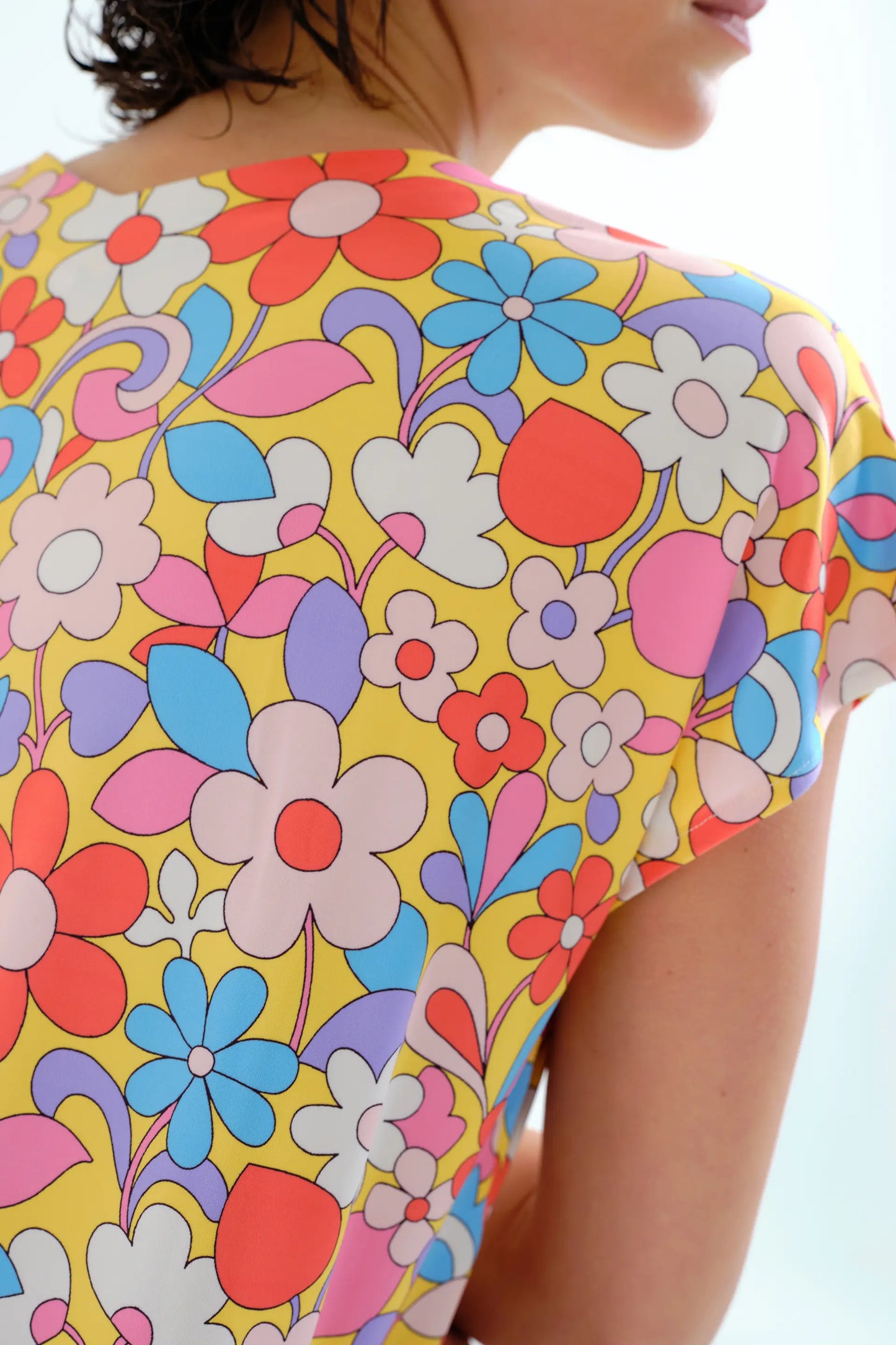 Caftano lungo con stampa Bloom