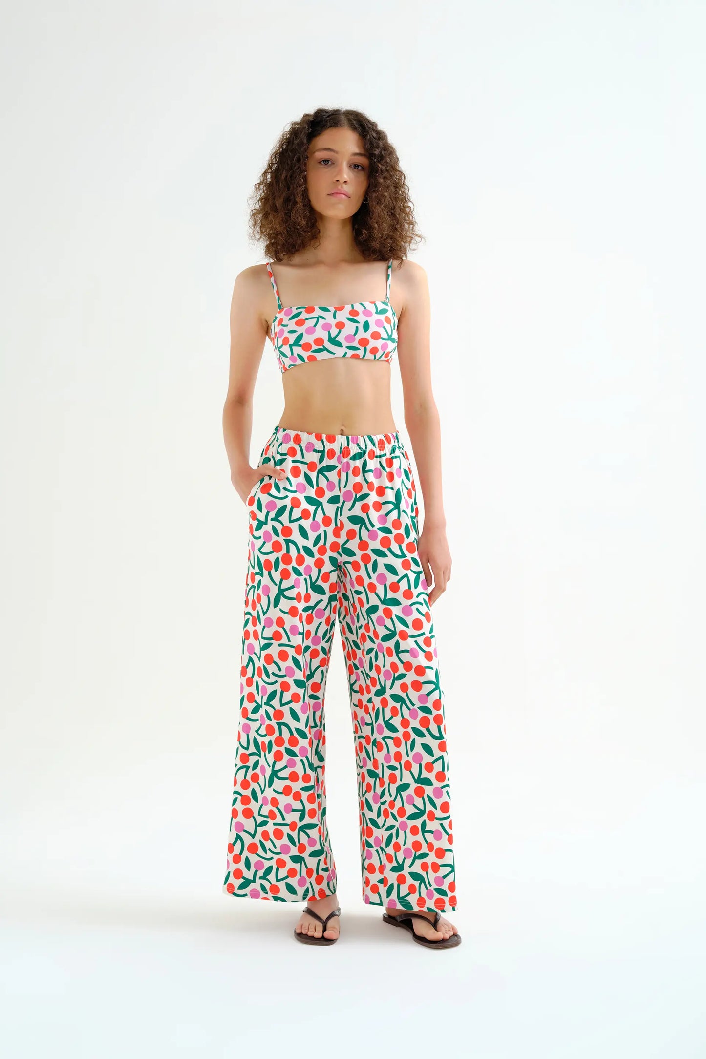 Pantaloni stampati bordeaux