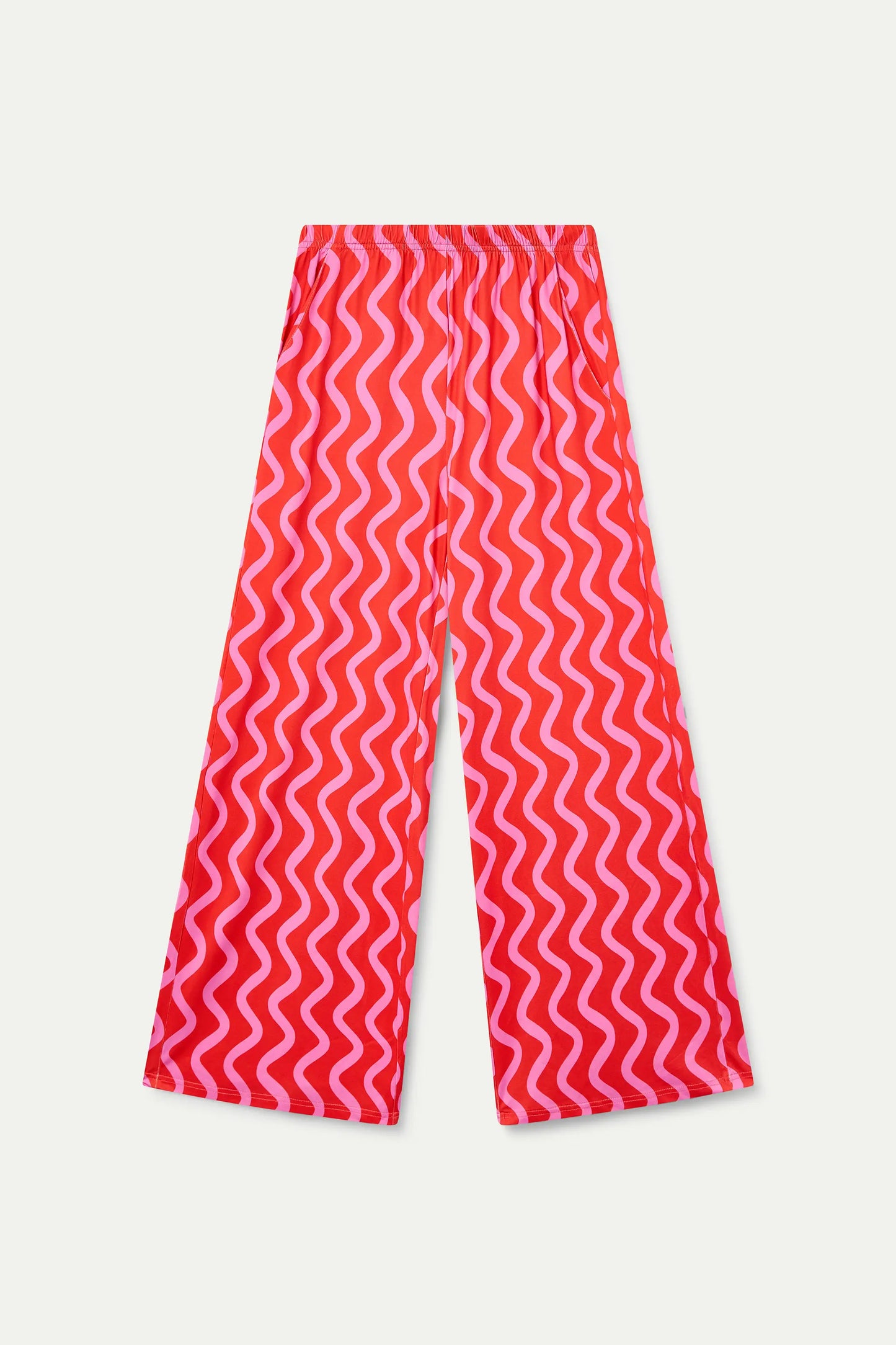 Wave Red & Pink Print Trousers