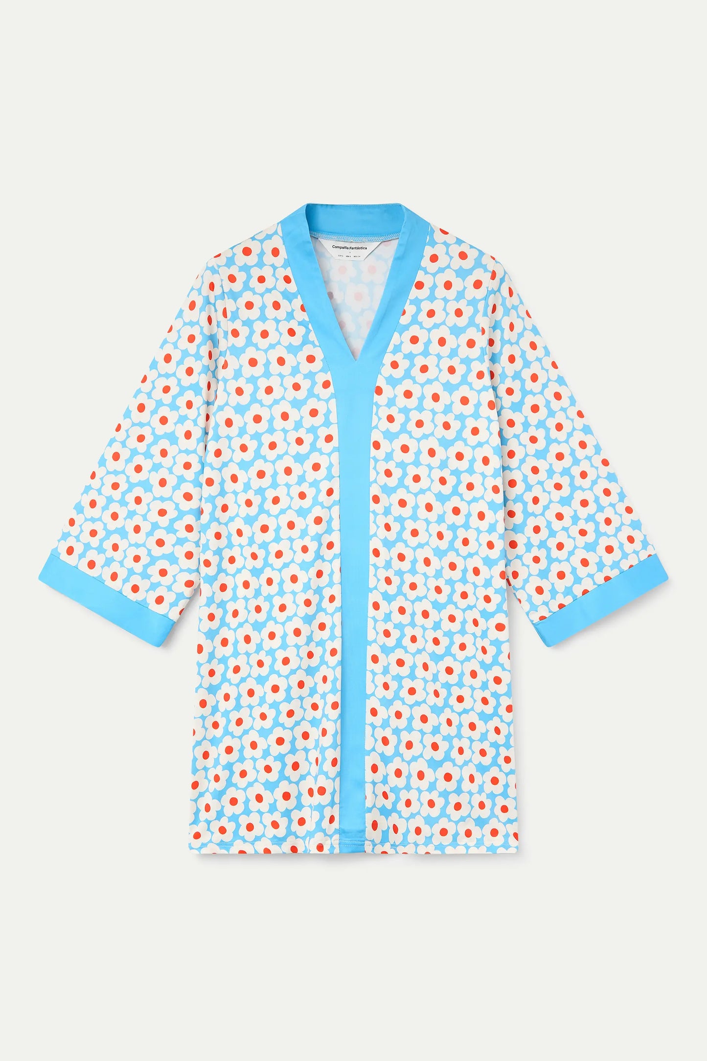 Short kaftan with popcorn print