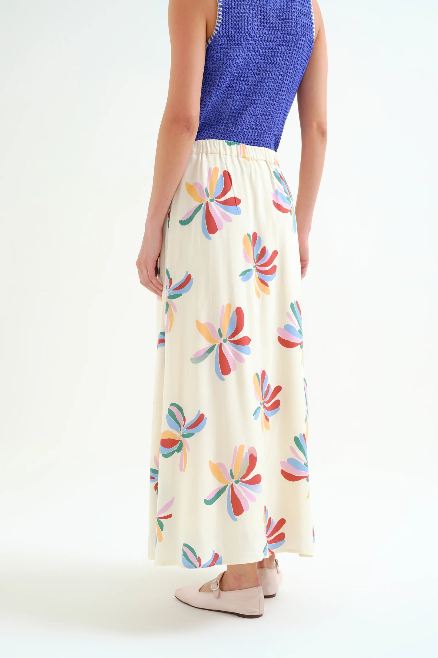 Monarda print long skirt