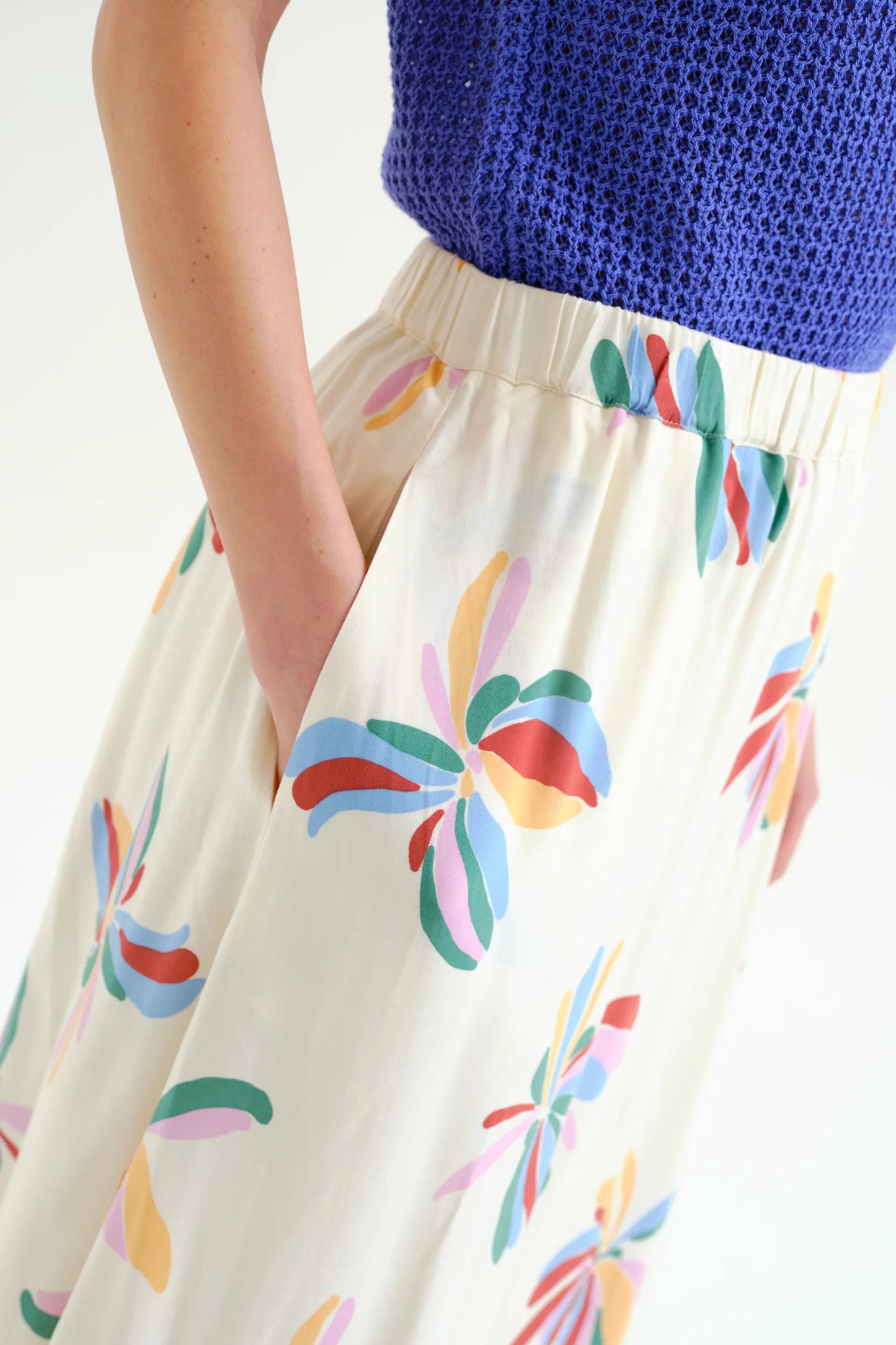 Monarda print long skirt