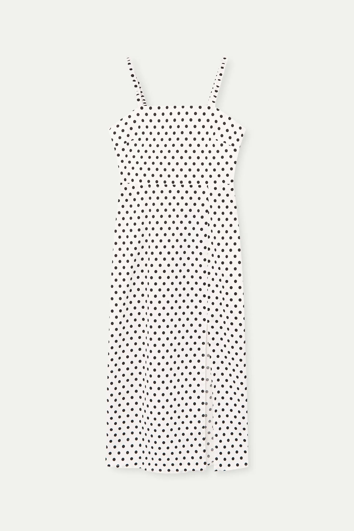 Black polka dot midi dress