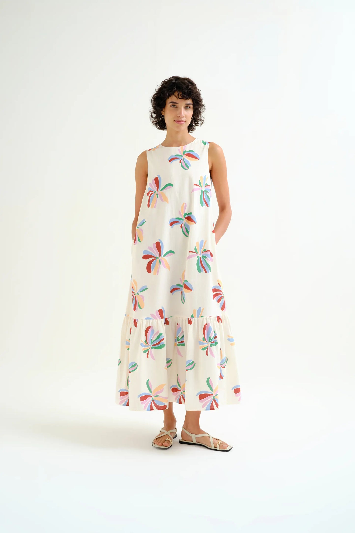 Vestido largo con estampado Monarda