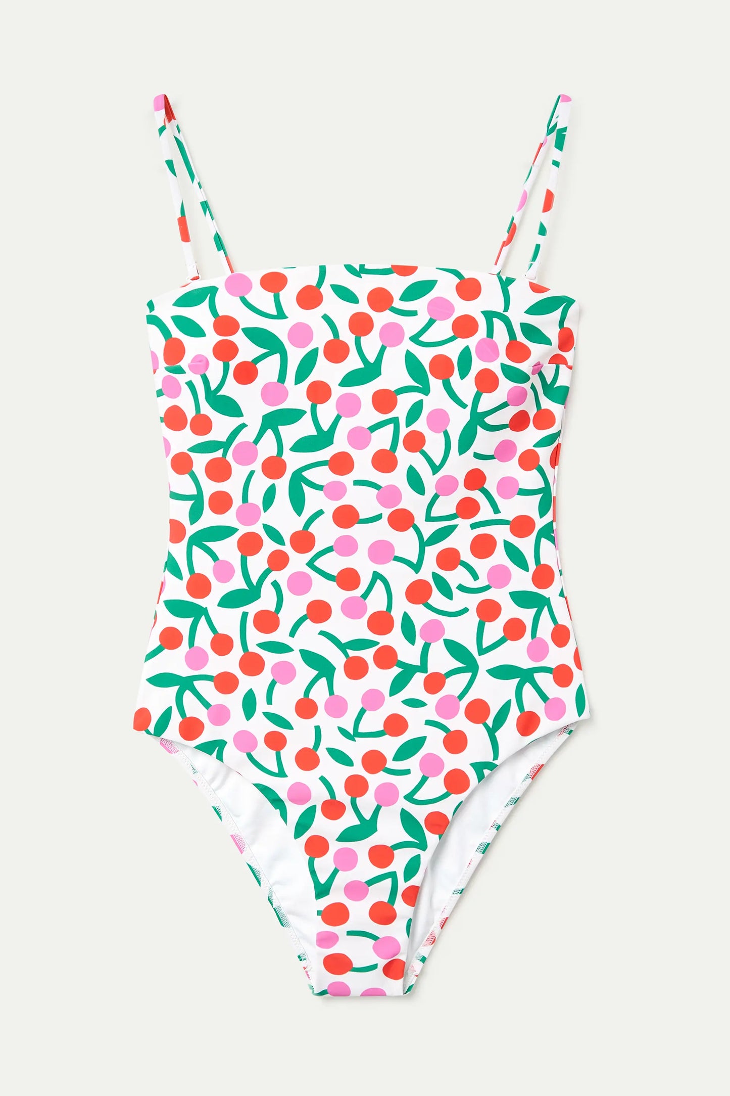 Burgundy print straight neck swimsuit