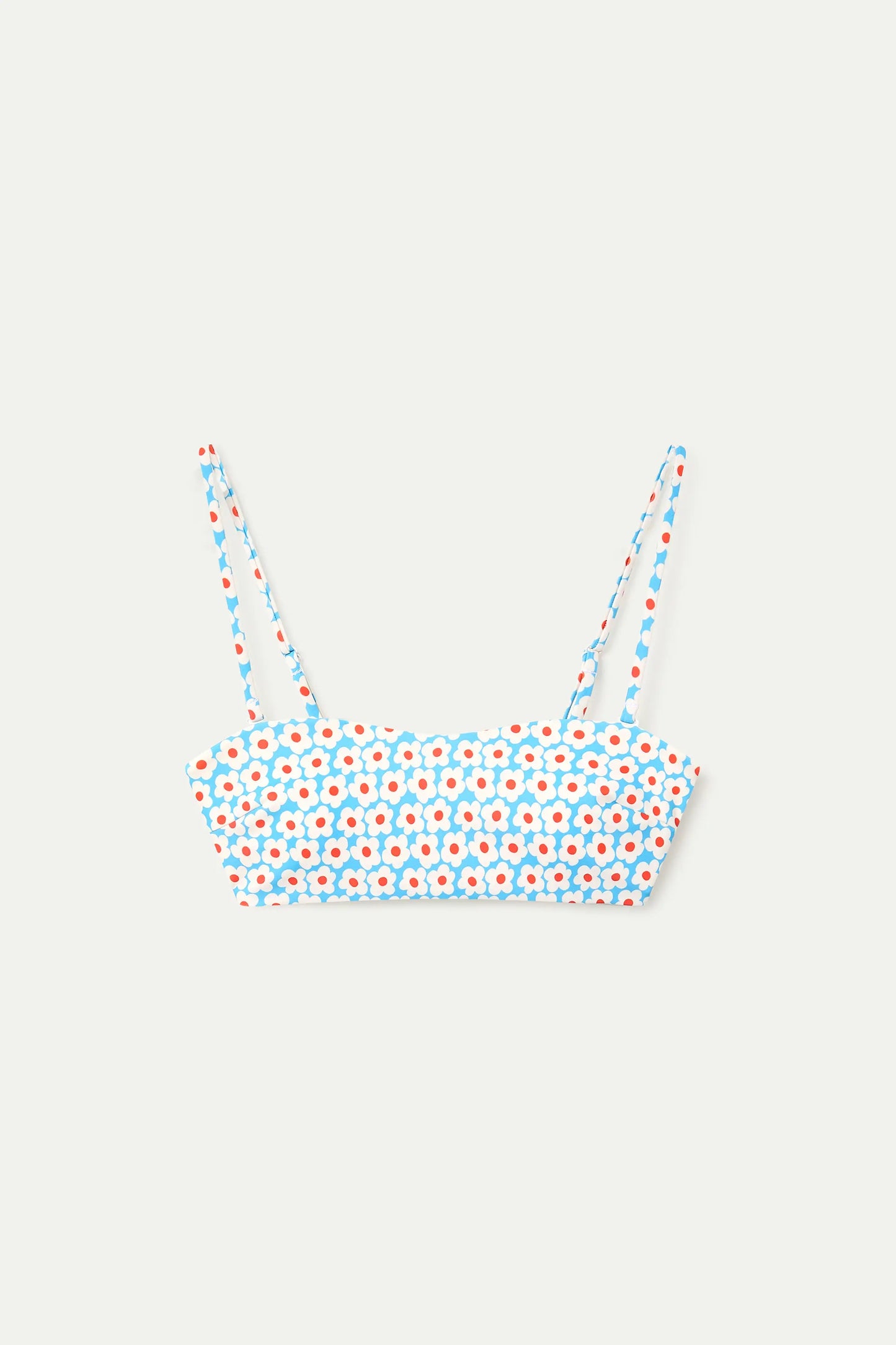 Popcorn Print Straight Bikini Top