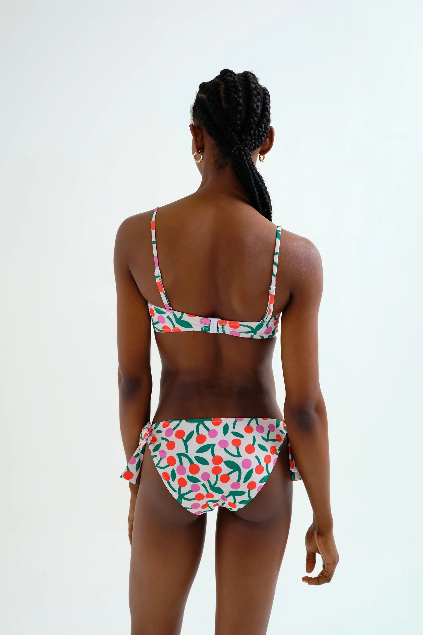 Reggiseno bikini dritto con stampa bordeaux