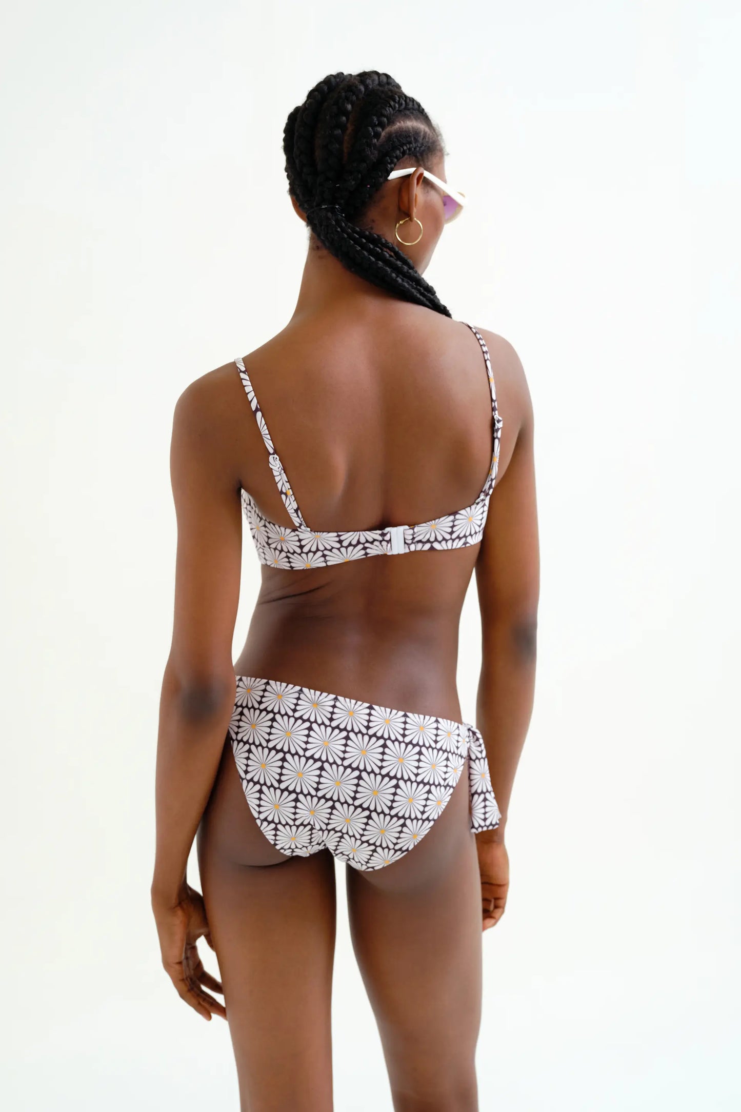 Reggiseno bikini dritto con stampa floreale color oliva - Nero