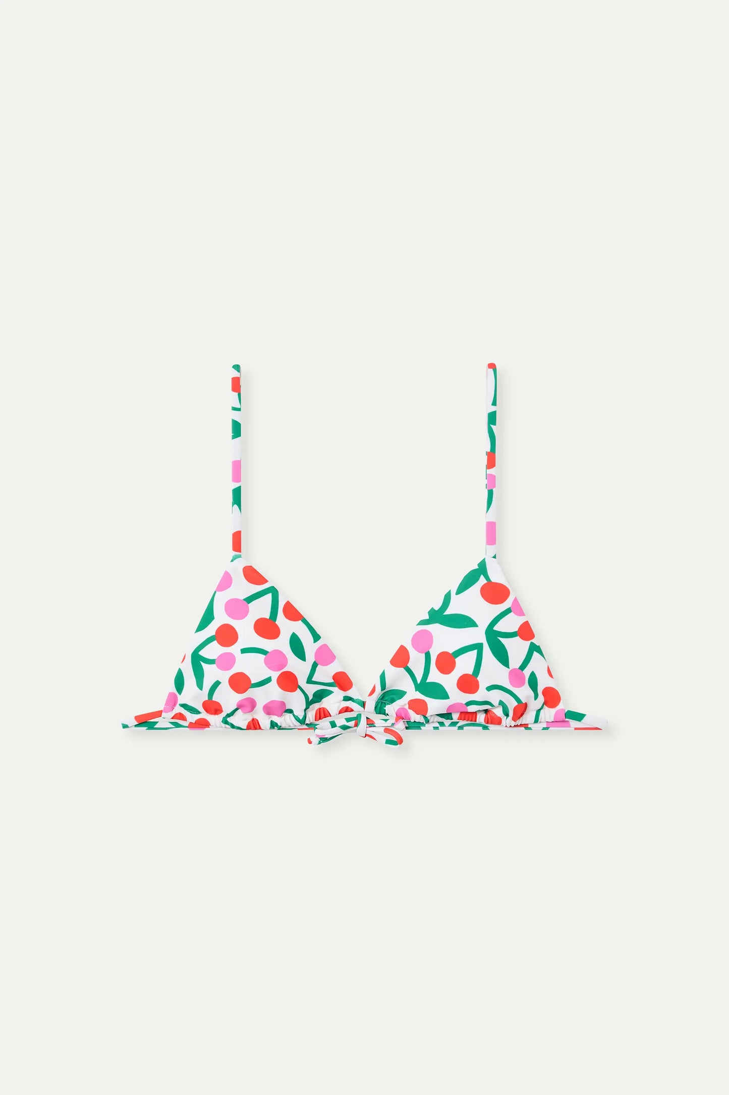 Reggiseno bikini a triangolo con stampa ciliegia