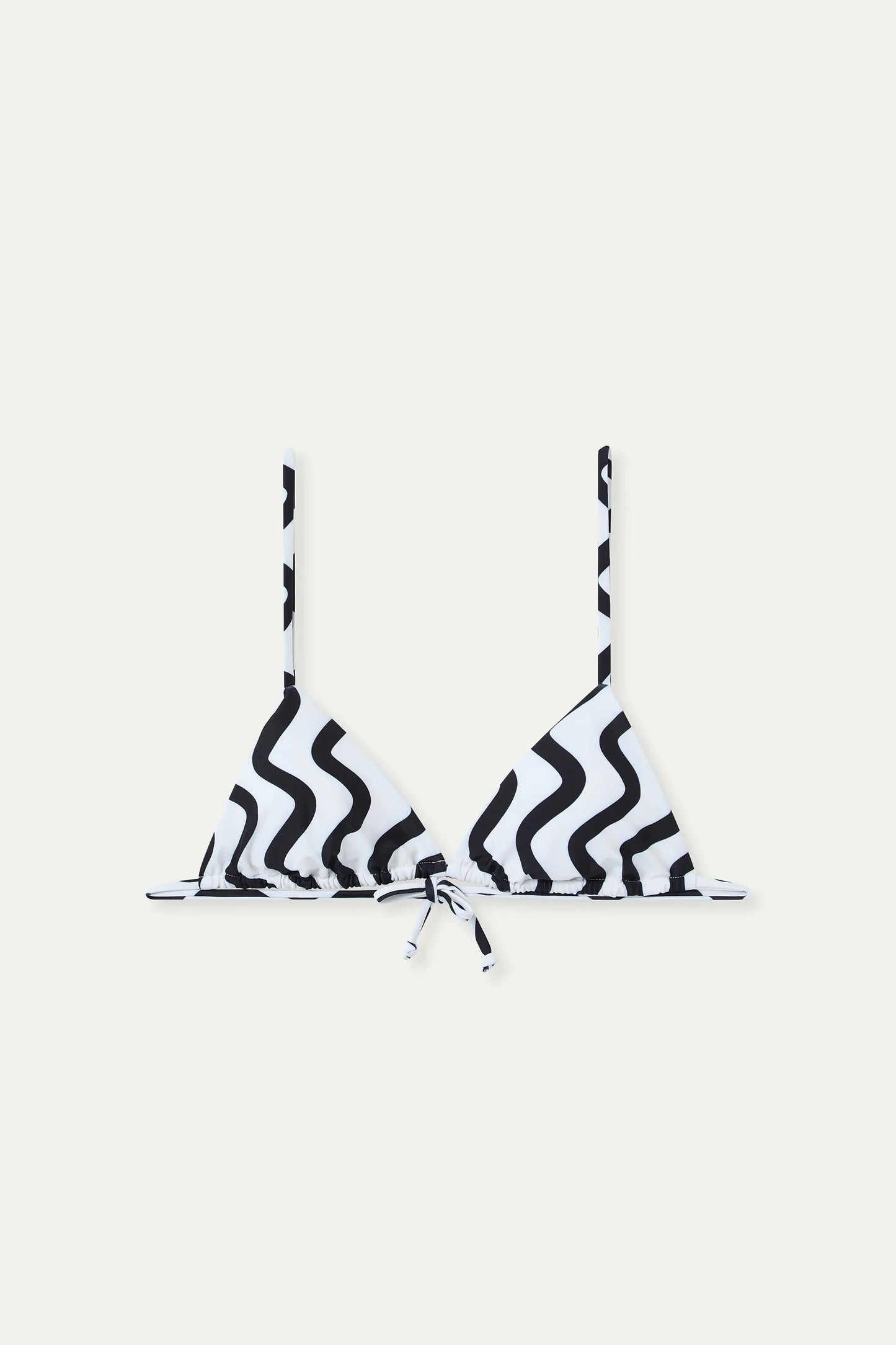 Reggiseno bikini a triangolo stampato Wave Black &amp; White