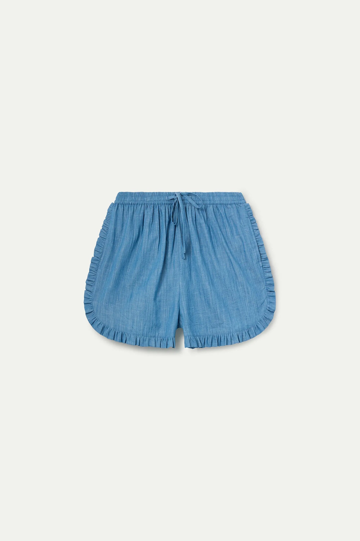 Light blue chambray 100% cotton shorts