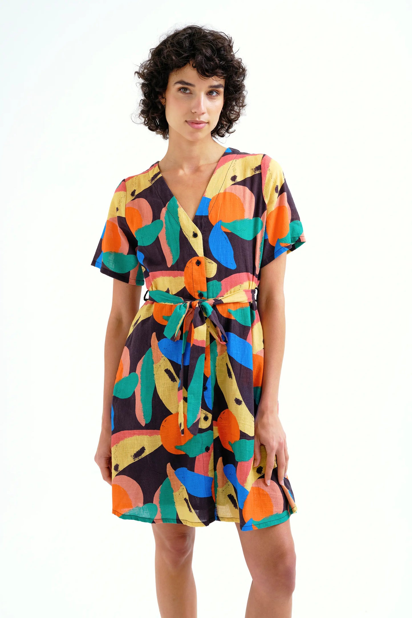 Short dress with Tutti Frutti Big print