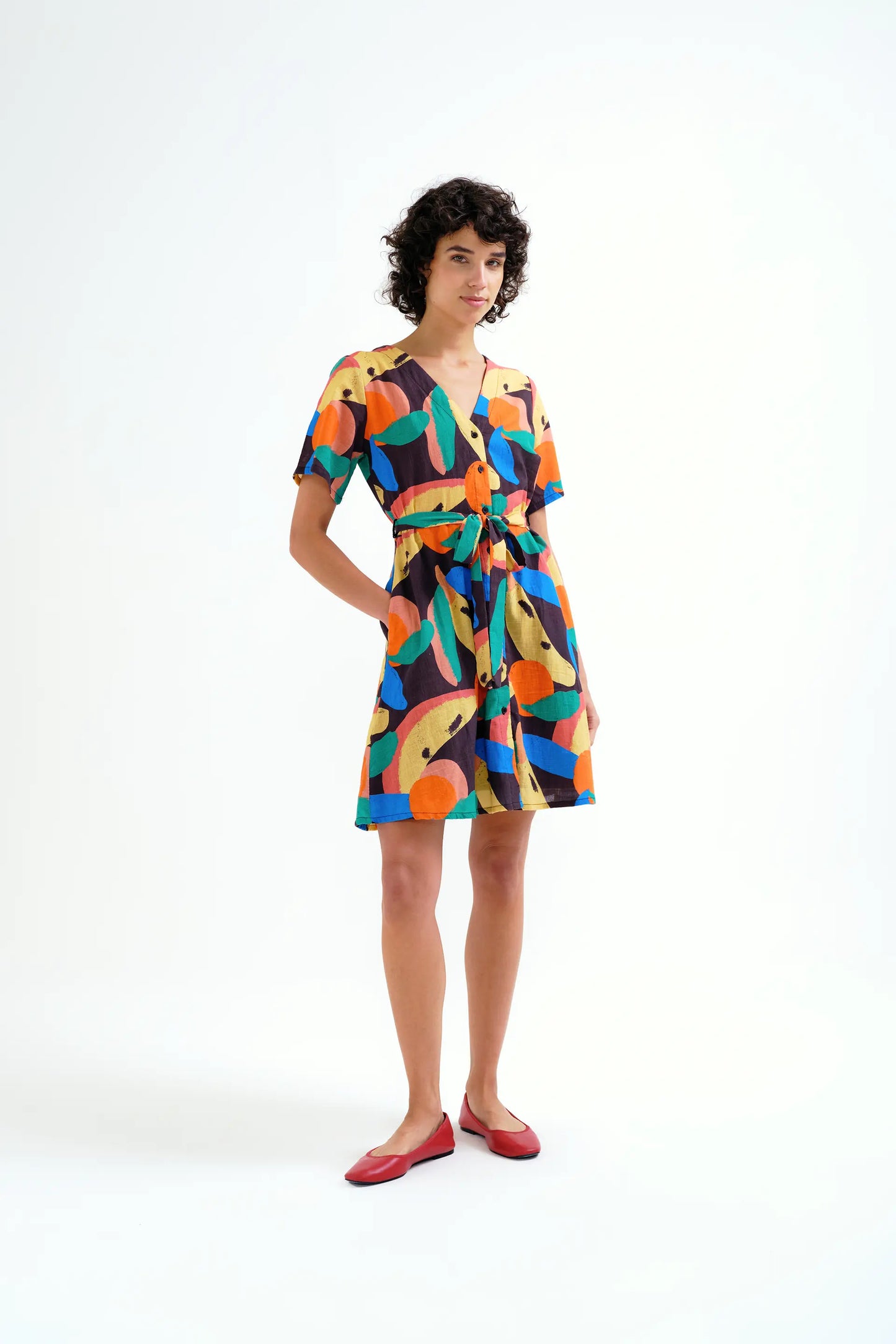 Short dress with Tutti Frutti Big print