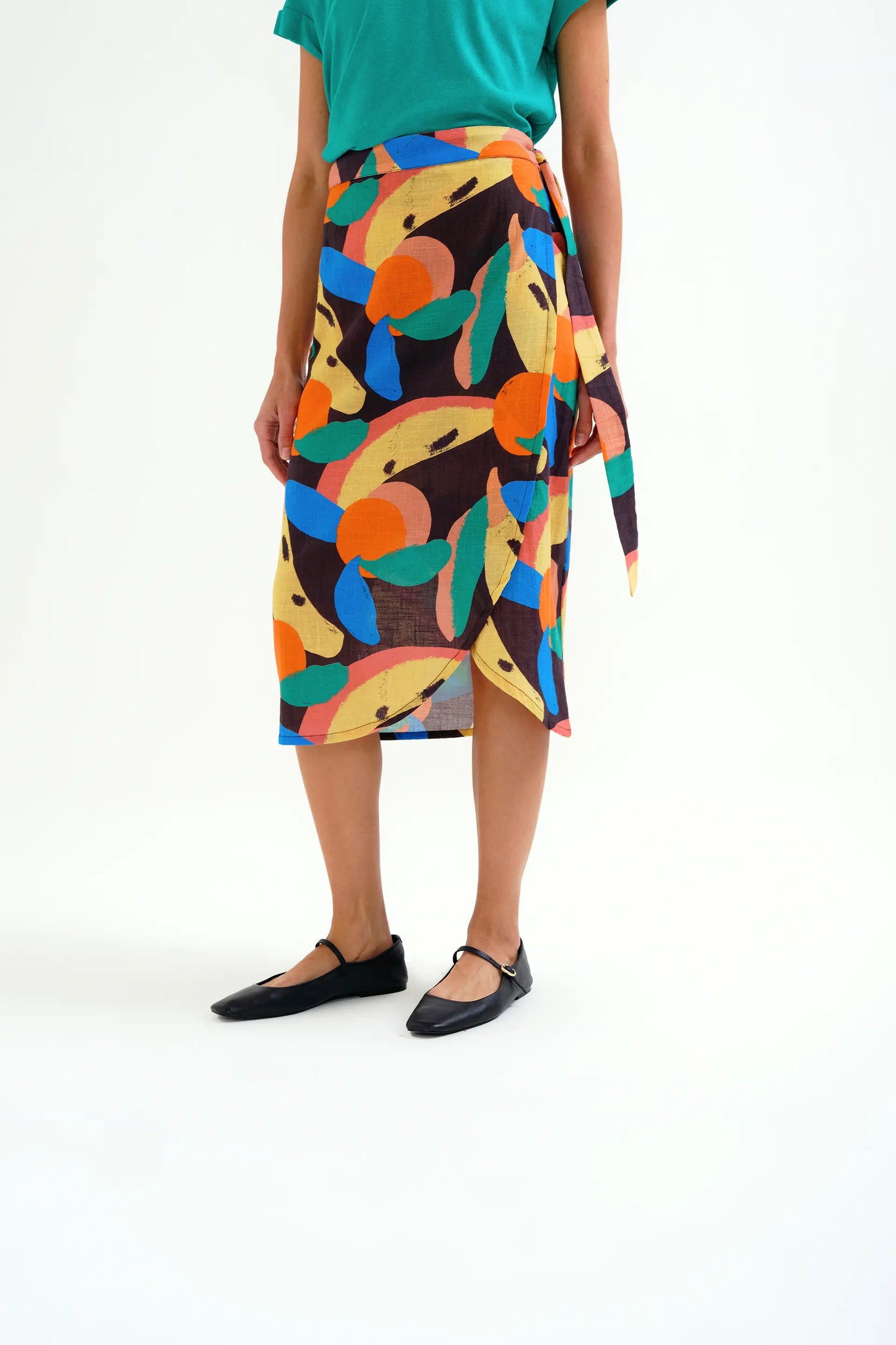 Gonna midi con stampa Tutti Frutti Big