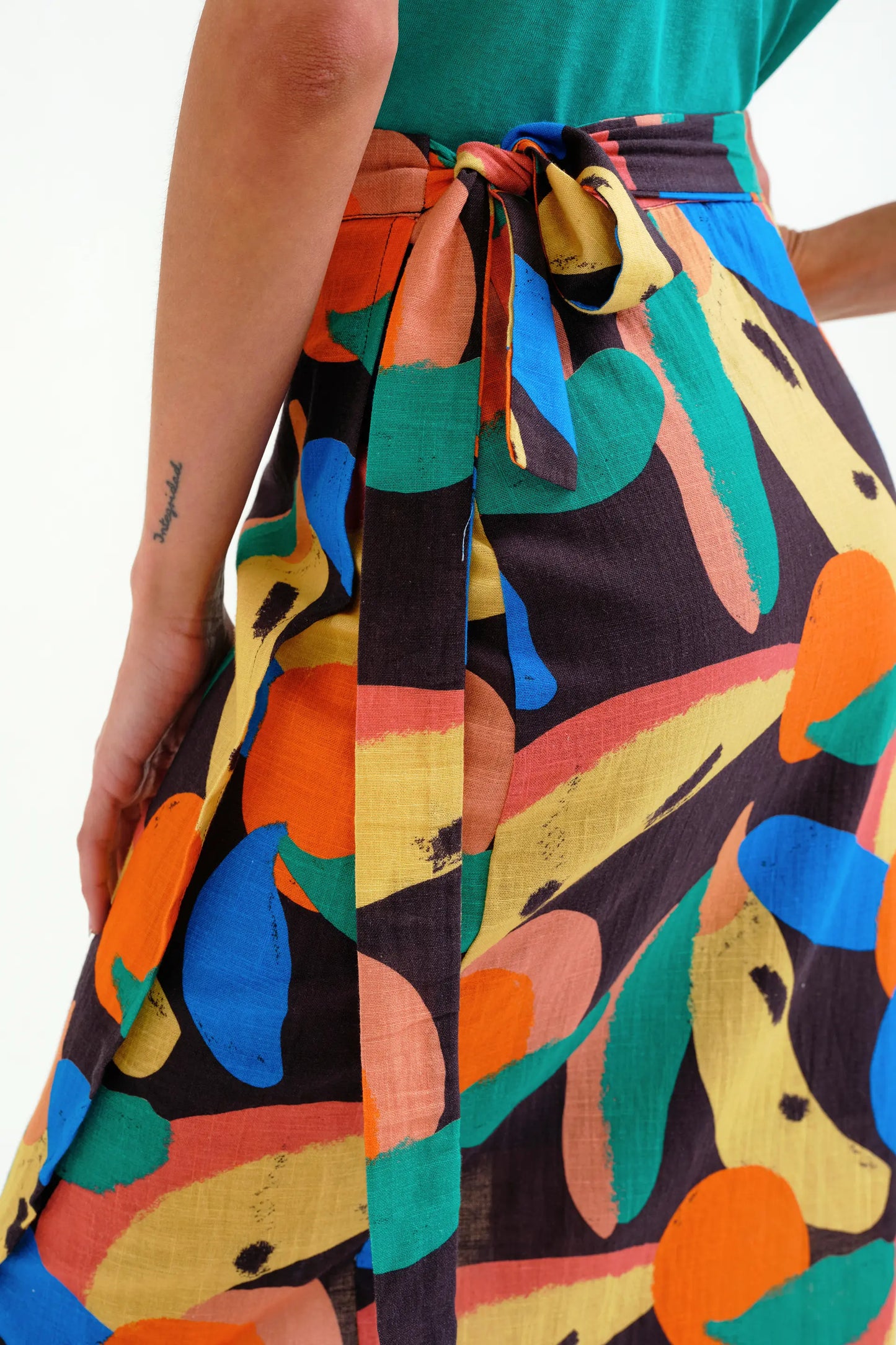 Gonna midi con stampa Tutti Frutti Big