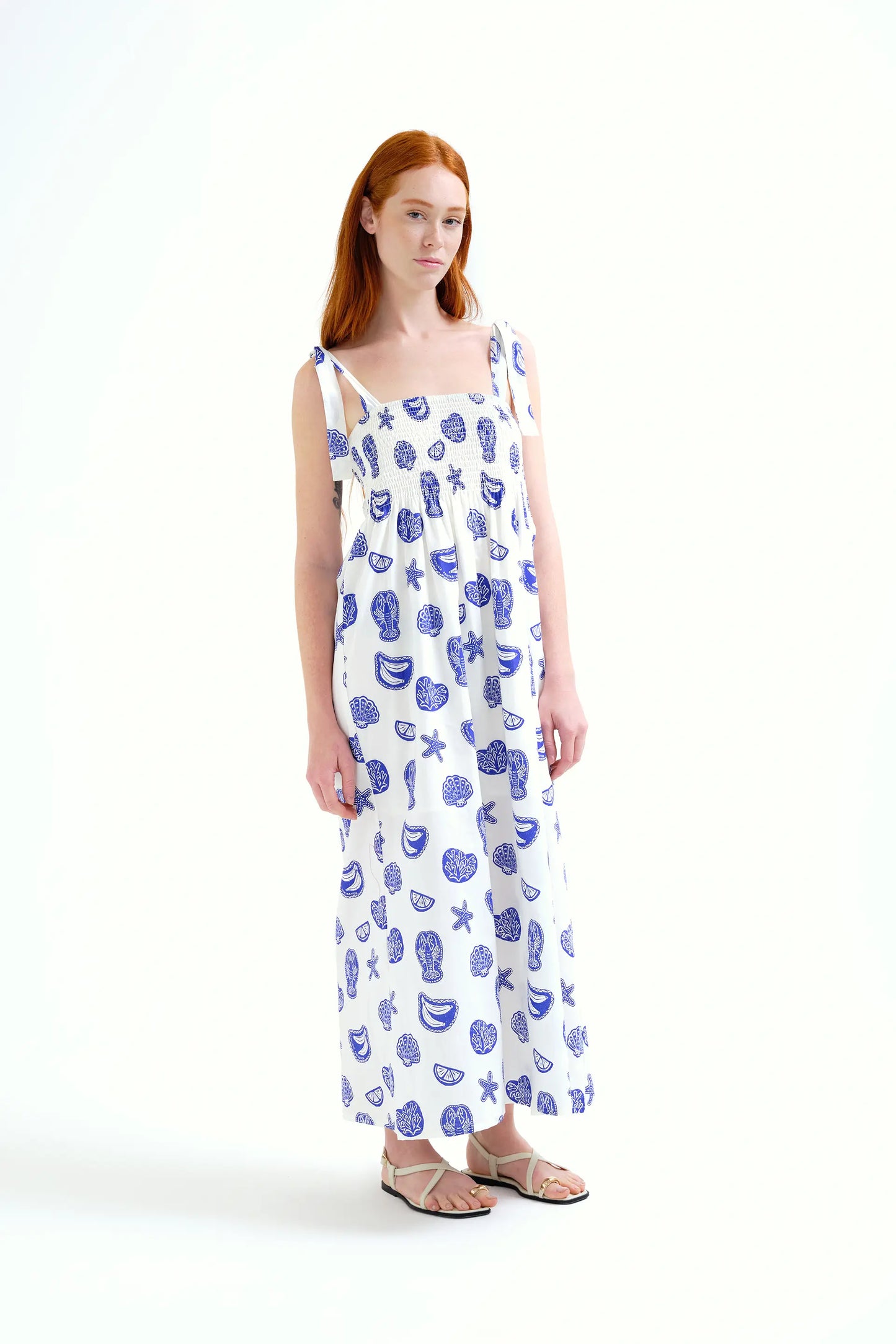 Long dress with lobster print